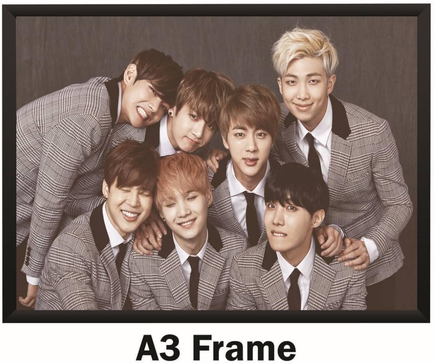 BTS Kpop Fan Band Suit Fandom Army Wall Poster With Frame A3 Size