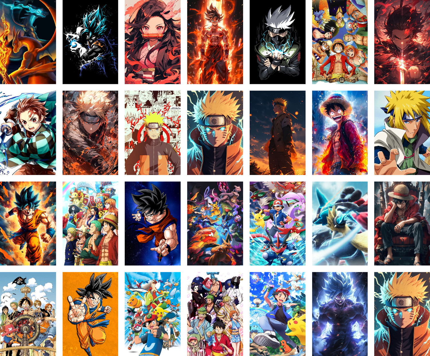 Image of Pack of 54 Anime Aesthetic Wall Collage Kit Posters | Posters for Wall Decoration | Wall Art For Bedroom, Office, Living room, Dorm room Photographic Paper