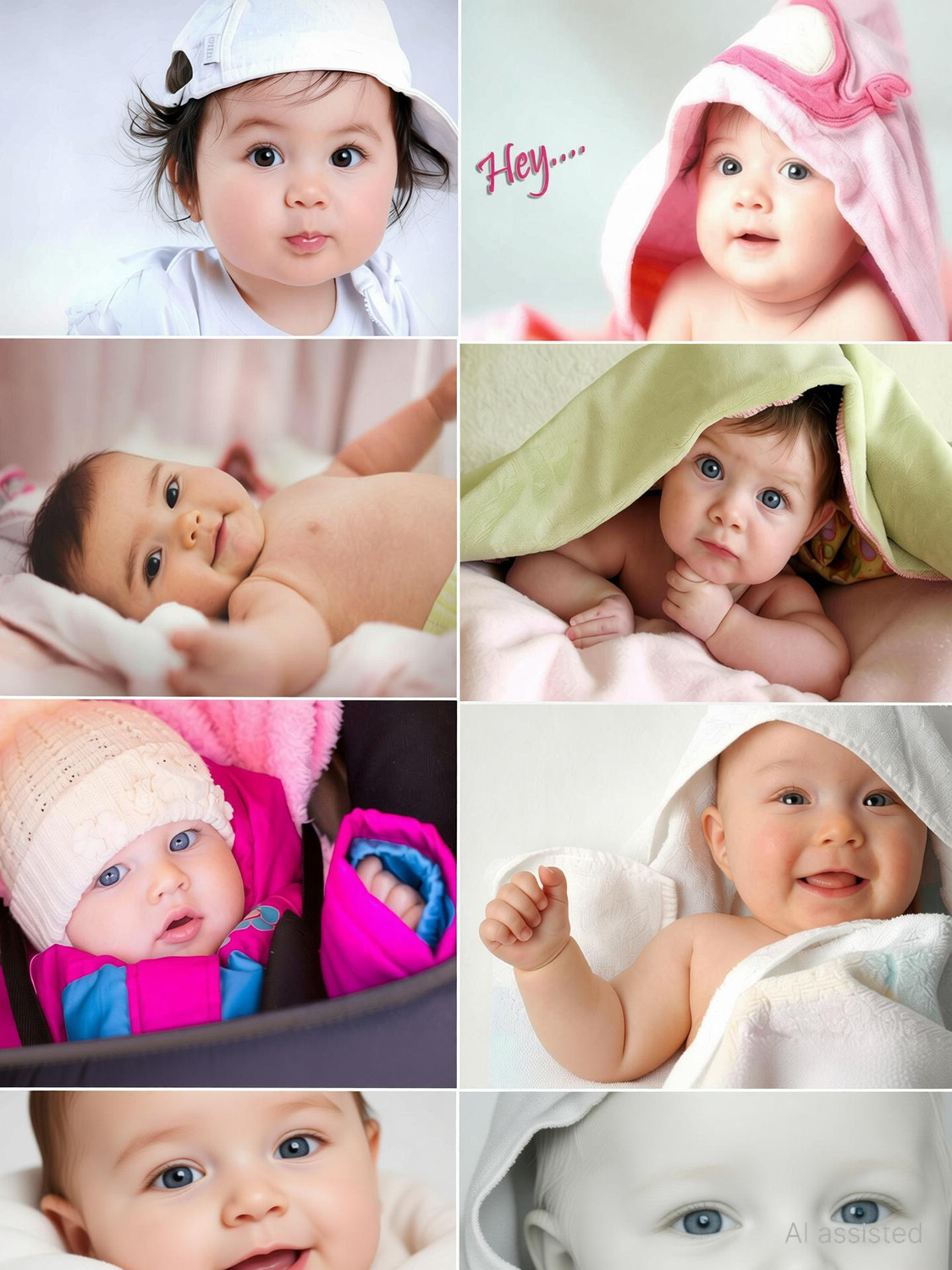 Image of Baby Set of 6 Cute Baby Combo Posters Paper Print