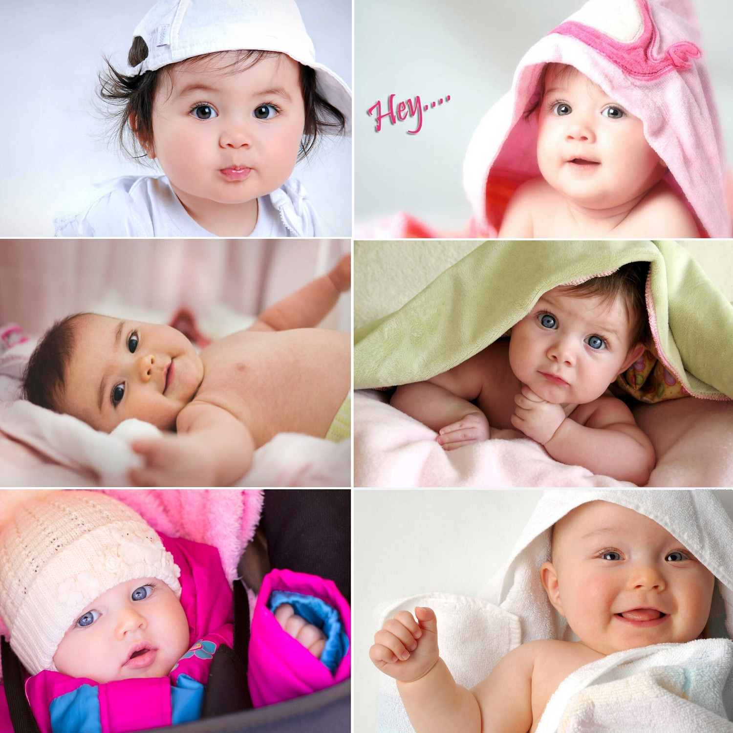 Image of Baby Set of 6 Cute Baby Combo Posters Paper Print