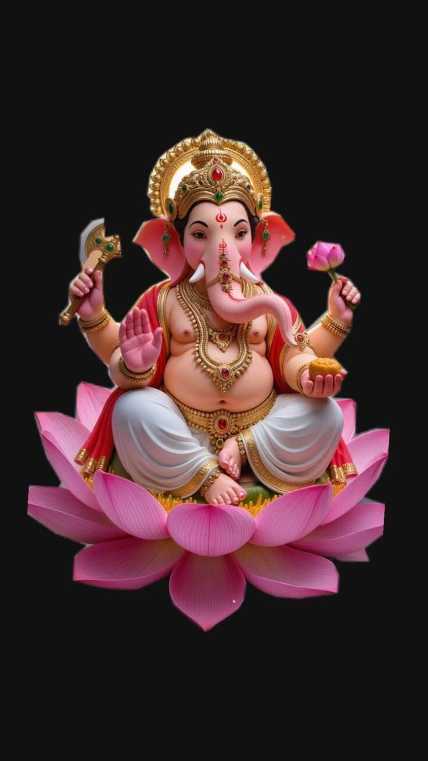 300 GSM Art Paper Lord Ganesha Wall Poster for Home Decor with Easy Paste Glue Dots Paper Print