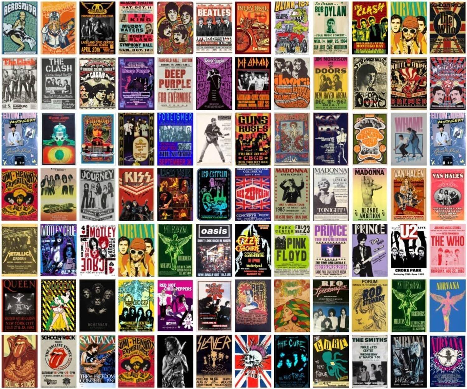 80Pcs Vintage Rock Band 4x 6 inch Posters for Room Aesthetic, 70s 80s 90s Retro Music Room Wall Bedroom Decor Wall Art, Vintage Rock Band Music Concert Poster Wall Collage Fine Art Print