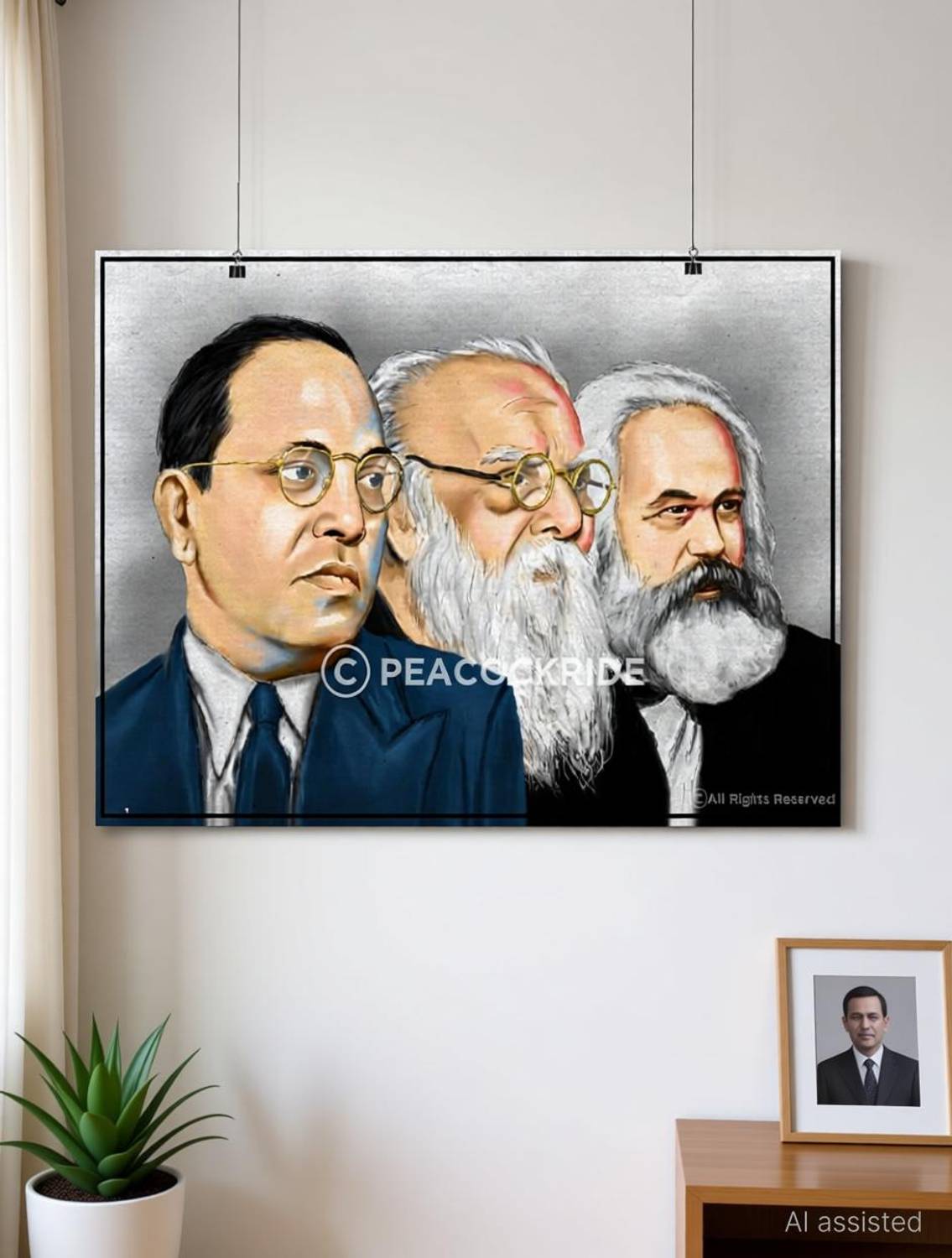 Ambedkar Periyar Karl Marx Wall Poster A4 Fine Art Print