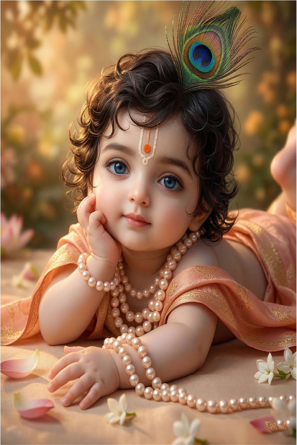 Lord Krishna Wall Poster | HD Printed Glossy Laminated | Spiritual Home Decor Poster F-41 Paper Print