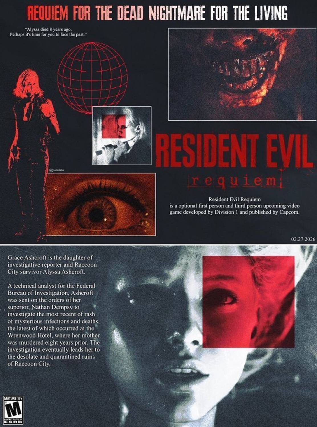 Resident Evil Requiem Poster – Glossy A4 Size | Self-Adhesive