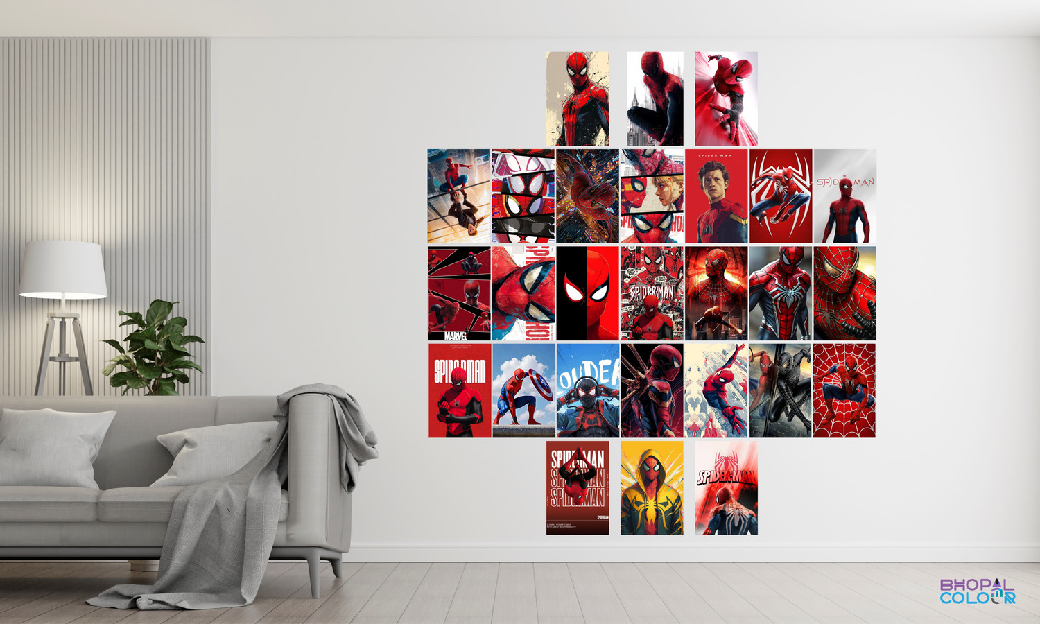 Image of Pack of 27 Spiderman Wall Collage Kit Posters | Posters for Wall Decoration | Wall Art For Bedroom, Office, Living room, (6 inch X 4 inch) Vinyl (6 inch X 4 inch, Envelope Packing Photographic Paper