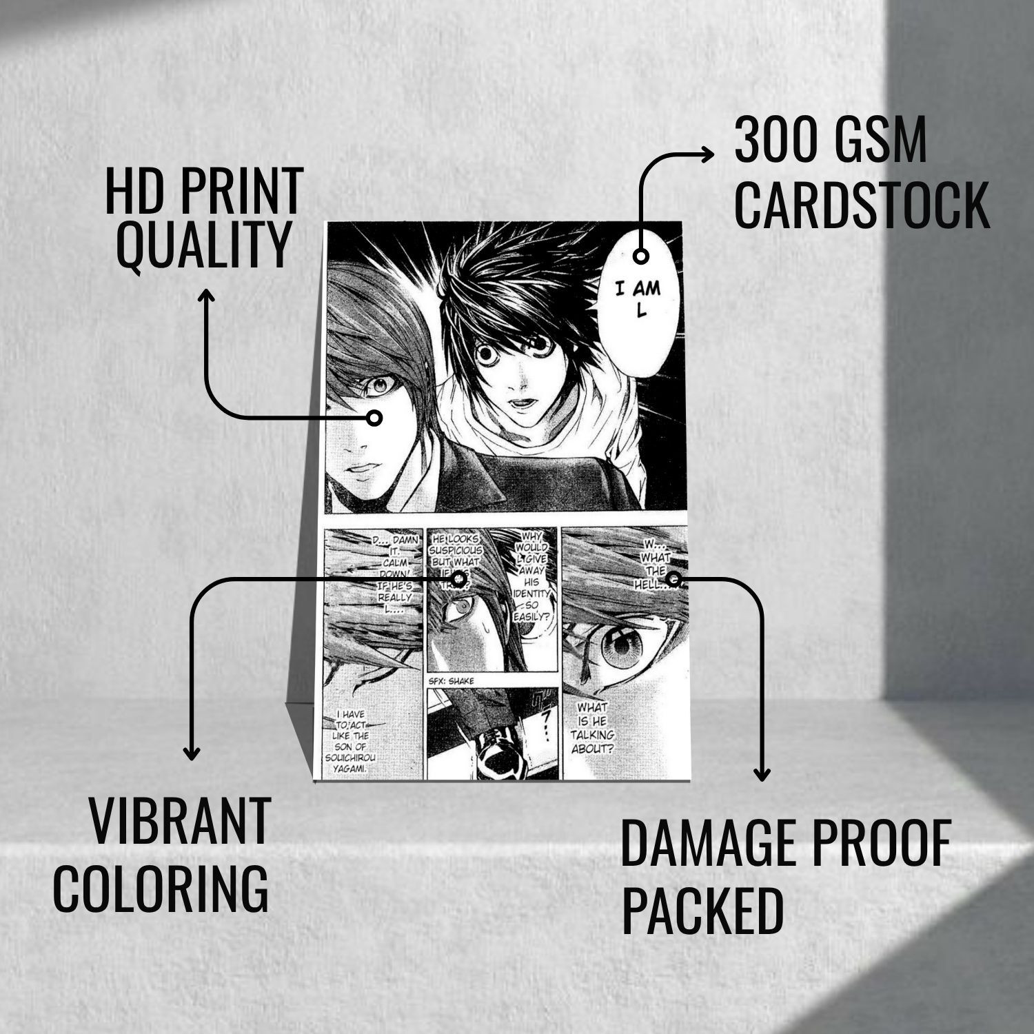 Image of Set of 12 Light Yagami manga kit wall decor 300 GSM hard poster Death Note posters Paper Print (11.7 inch X 8.3 inch) Photographic Paper Photographic Paper