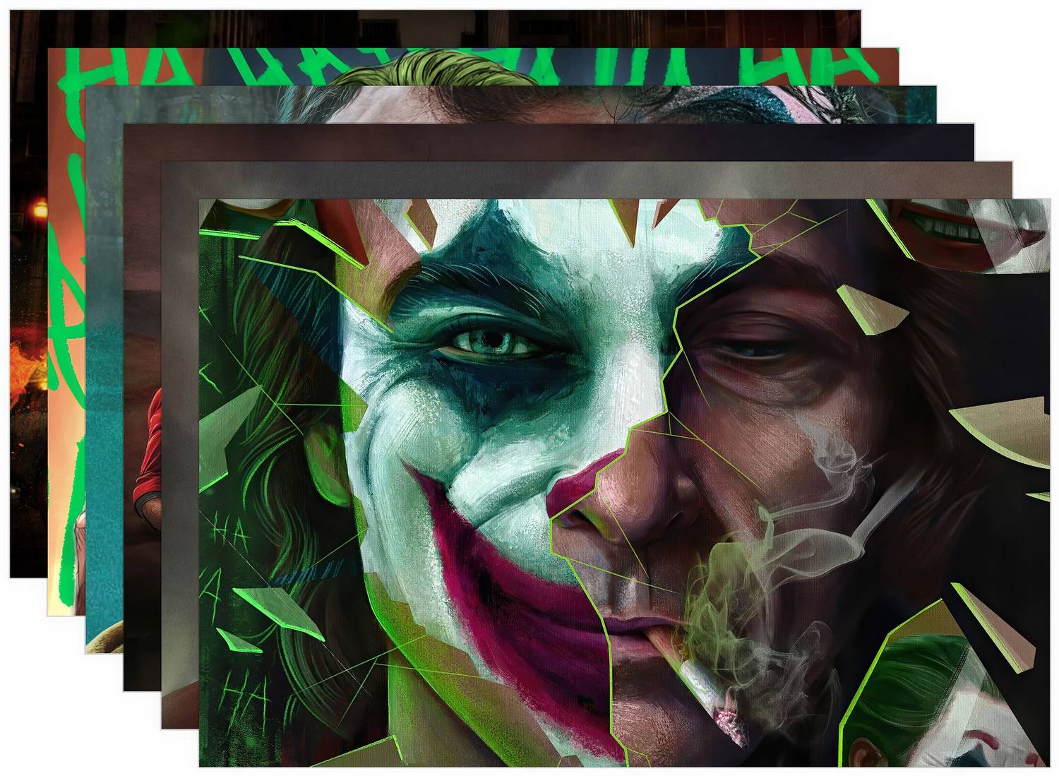 Pack of 6 Joker Artwork Posters | For Joker Fans| HD+ Poster for