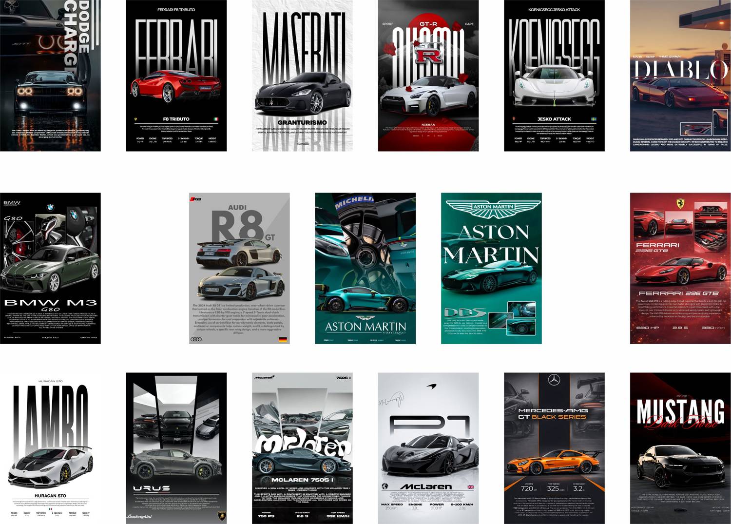 KulArt Car Poster Pack of 27 - Image 4