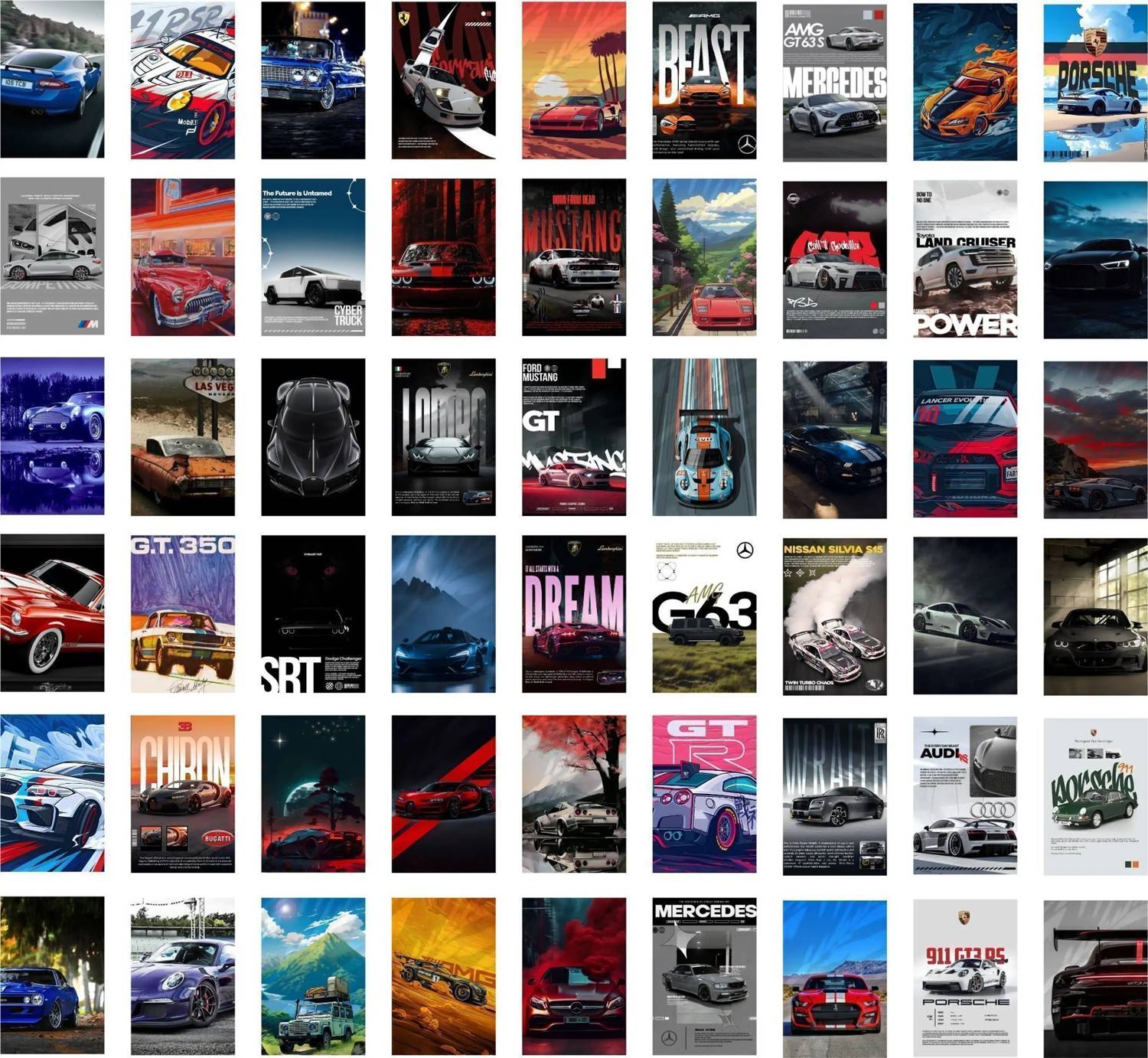 Print Cars Poster Pack of 54 - Image 1
