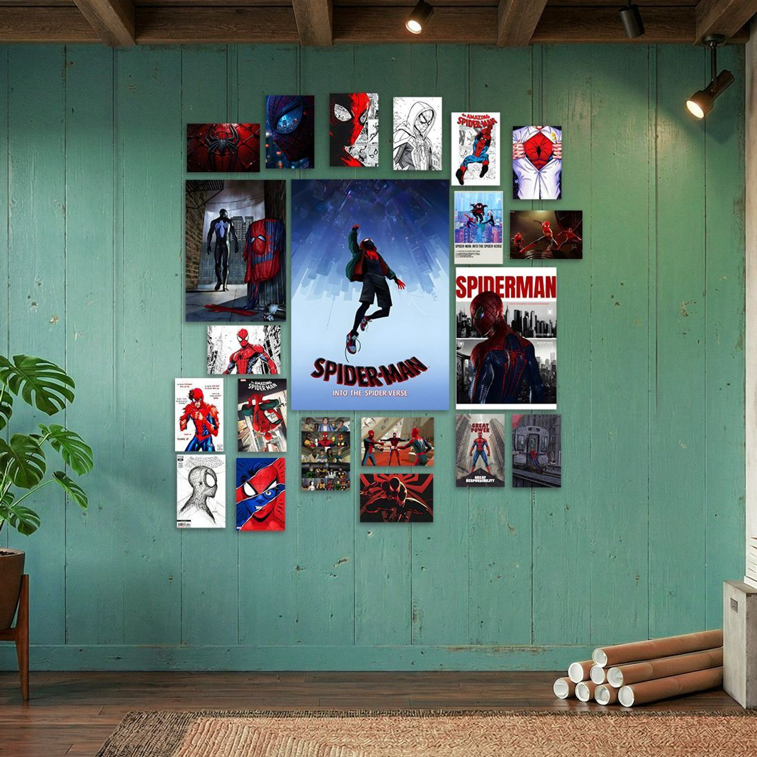Image of Spider-Man Wall Art Poster Set of 21 | Mix Size Marvel Super Hero Poster For Wall Decoration, Kid Room, Study Room, Living Room, Bed Room Photographic Paper