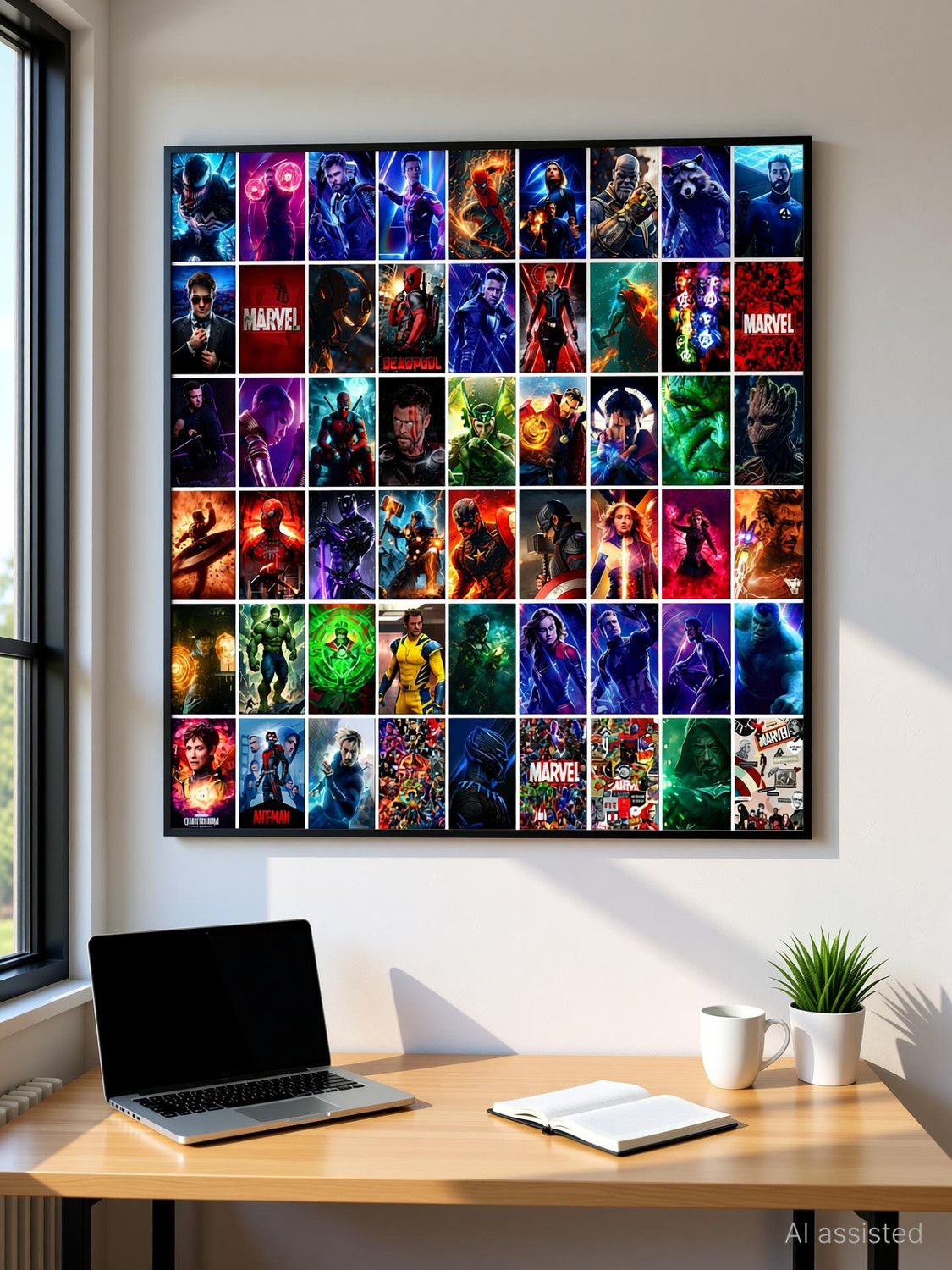 Image of Pack of 54 Marvel Superheroes Aesthetic Wall Collage kit Posters | Avengers's Posters for Wall Decoration | Wall Art For Bedroom, Office, Living room, Dorm room Fine Art Print