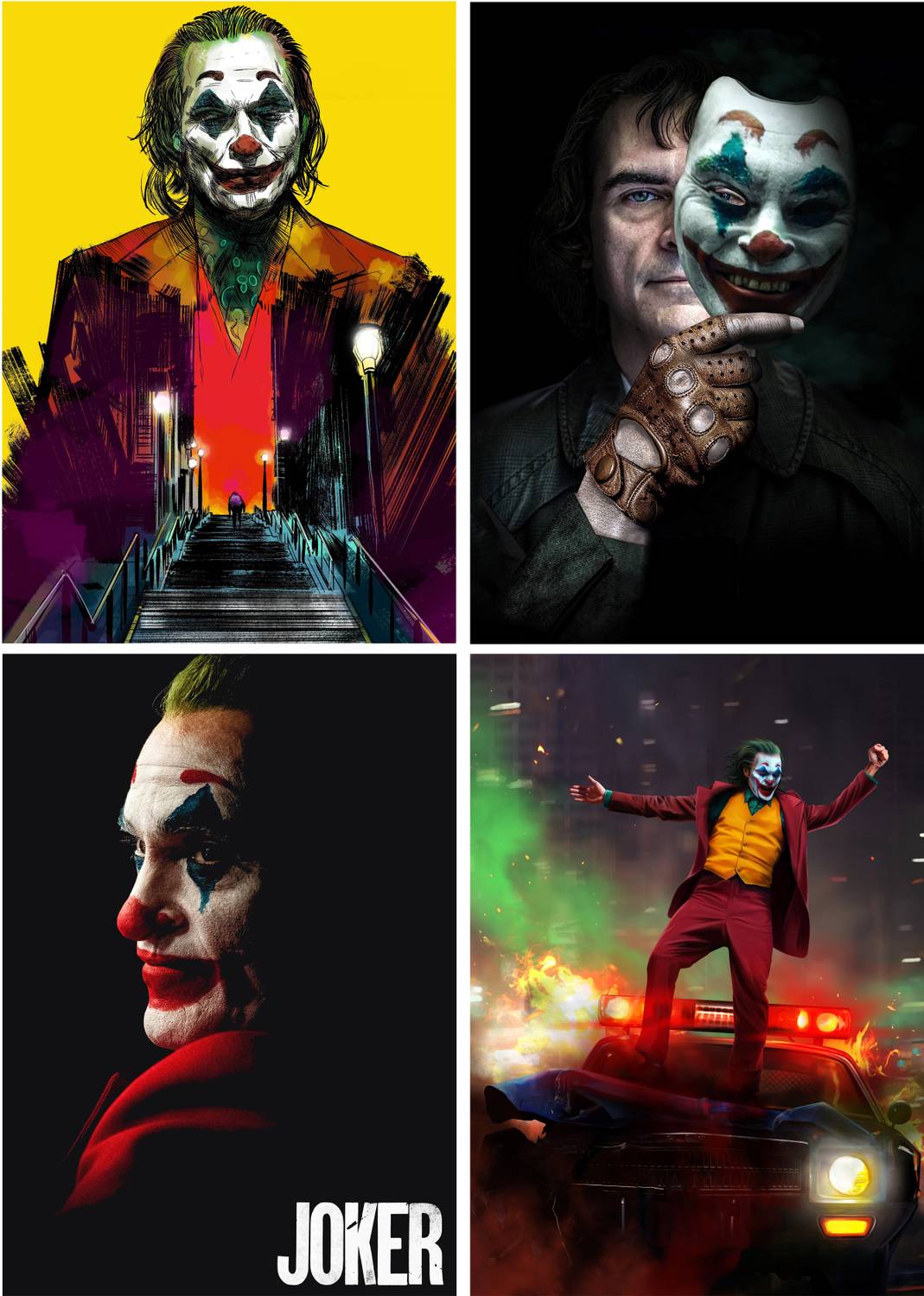 Joker Movie HD Wallposter 4 combo Photographic Paper - Movies, Art