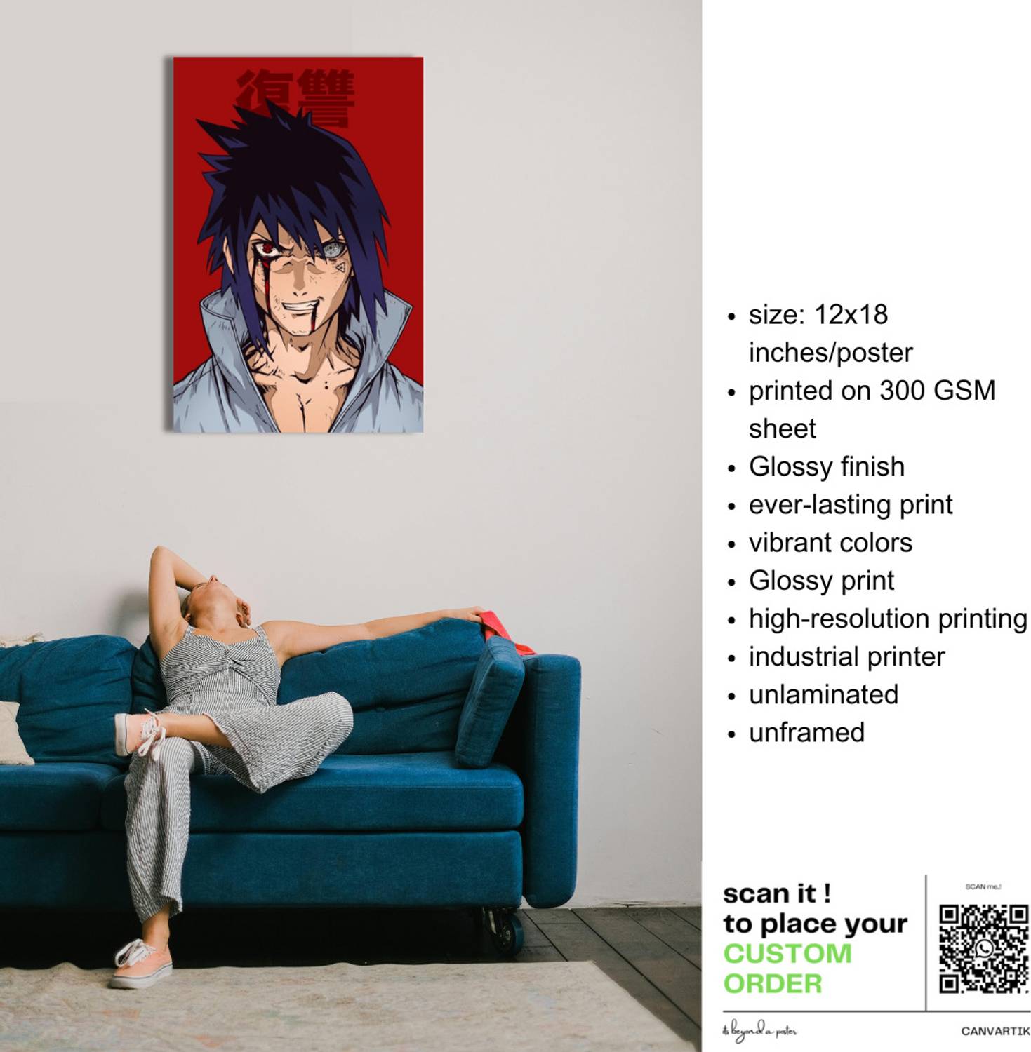 Anime Naruto Posters, Pack of 6 poster , (12x18) inch per posters
