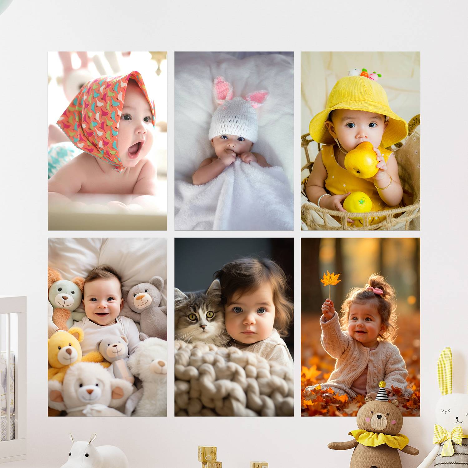 赤ちゃんのインテリア／アート Adorable Baby Posters Combo Set – 6 Cute Designs | Baby Room Wall