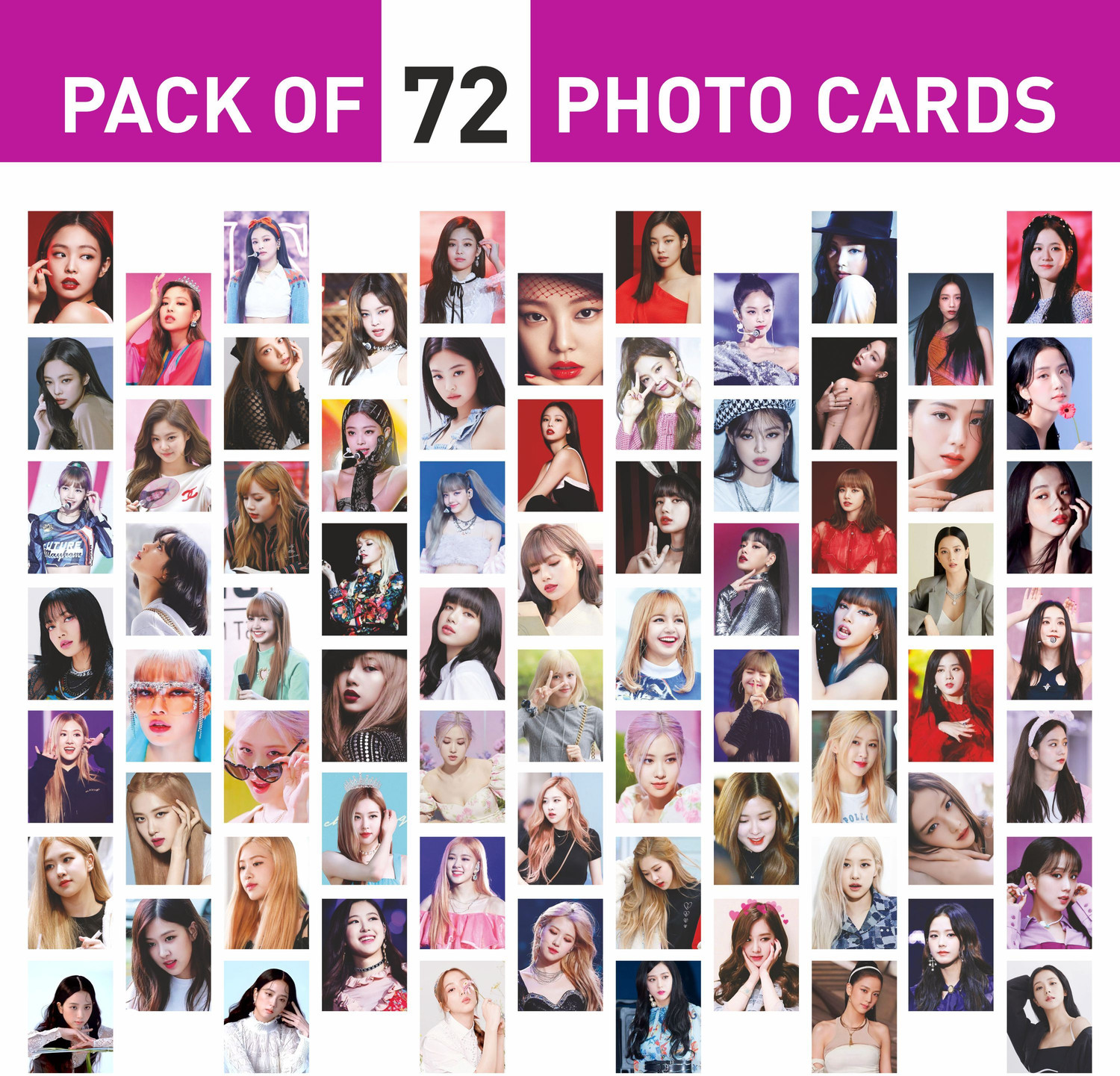 Image of Blackpink Photocards Collection Pack of 72, Born Pink Photocards, Blackpink All Member Photocard Pack, Merch, K-Pop. Merch For Blink For Gifting For Birthday (Size : 3 x 4 Inch) Paper Print