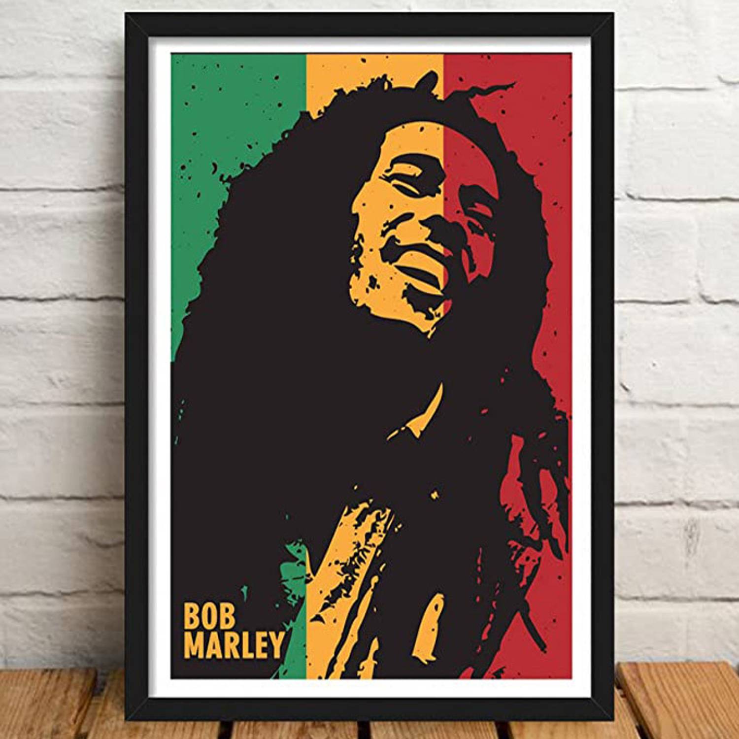 （限定品）BOB MARLEY コラージュポスター フレーム付き Bob Marley Pop Art Framed Poster With Acrylic Glass for Room