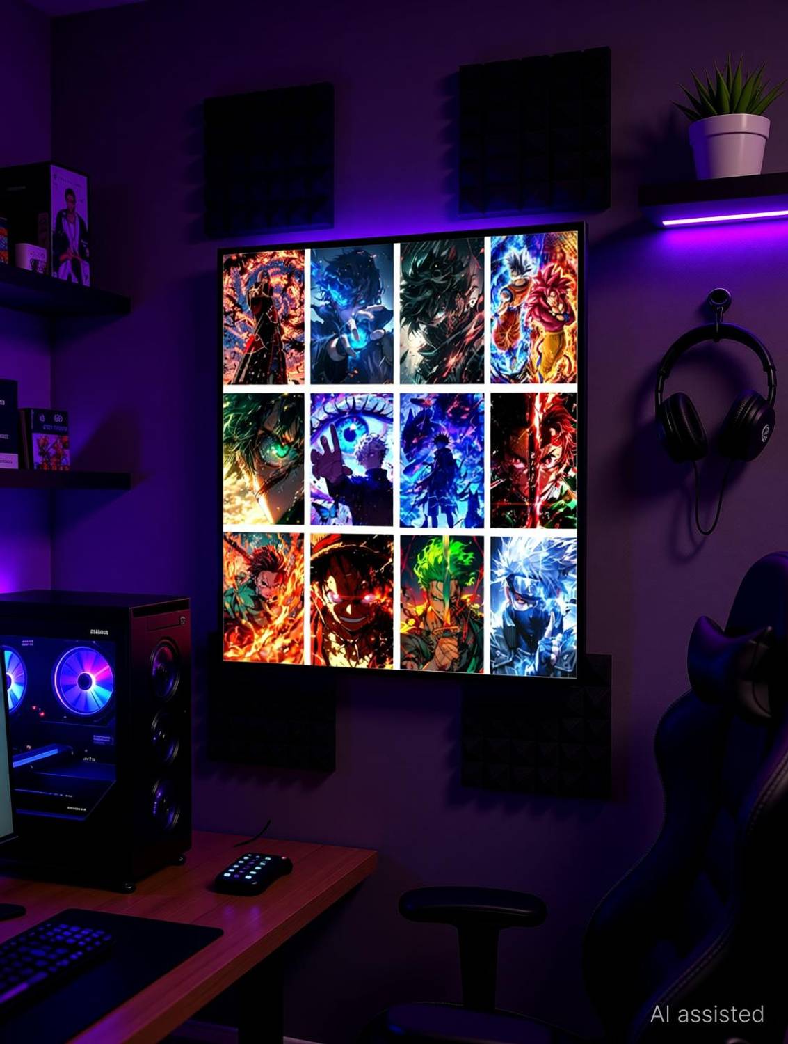 A4 Size Anime Posters Pack of 12 | 300 GSM Glossy Paper | HD Waterproof Wall Posters | Premium Anime Room Decor 3D Poster