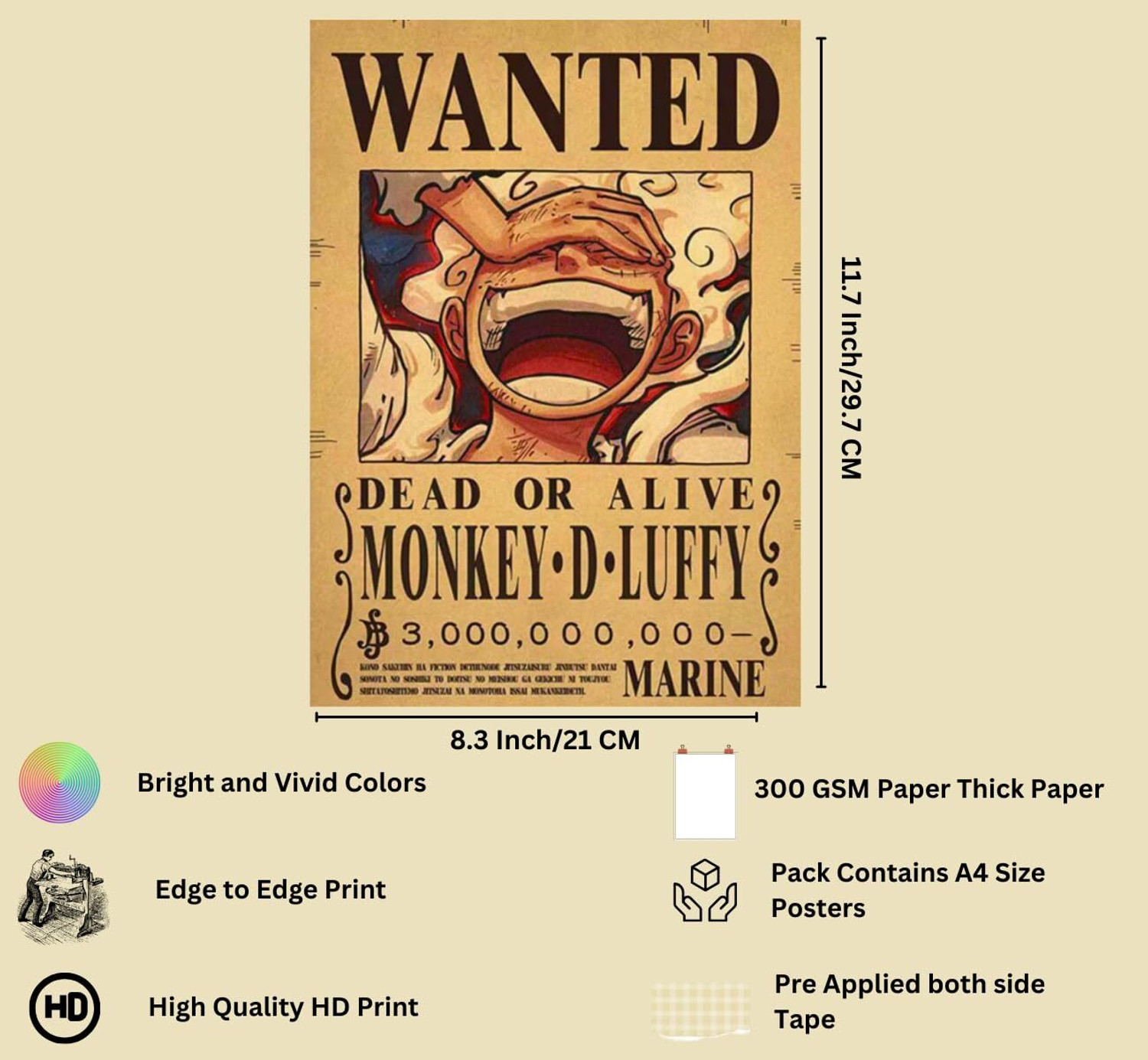 Image of One piece wanted posters set - One piece merch - one piece bounty posters Set of 26 A4 Size - Luffy wanted poster - One piece anime straw hat crew wanted posters set - One piece stickers Paper Print