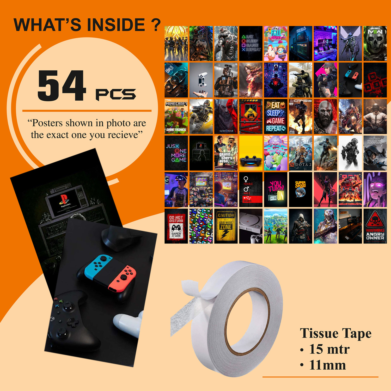 Image of Cyber Gaming Aesthetic Poster Set 54 pcs size 4 x 6 cm - Sci-Fi Gamer Wall Decor Paper Print
