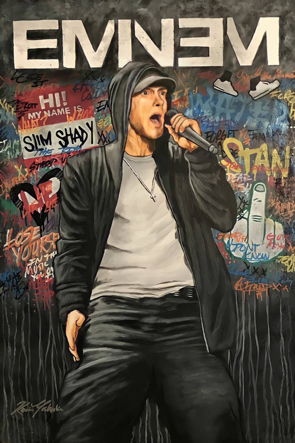 Eminem Rapper Poster for Room Wall Decoration, Size - 12 X 18