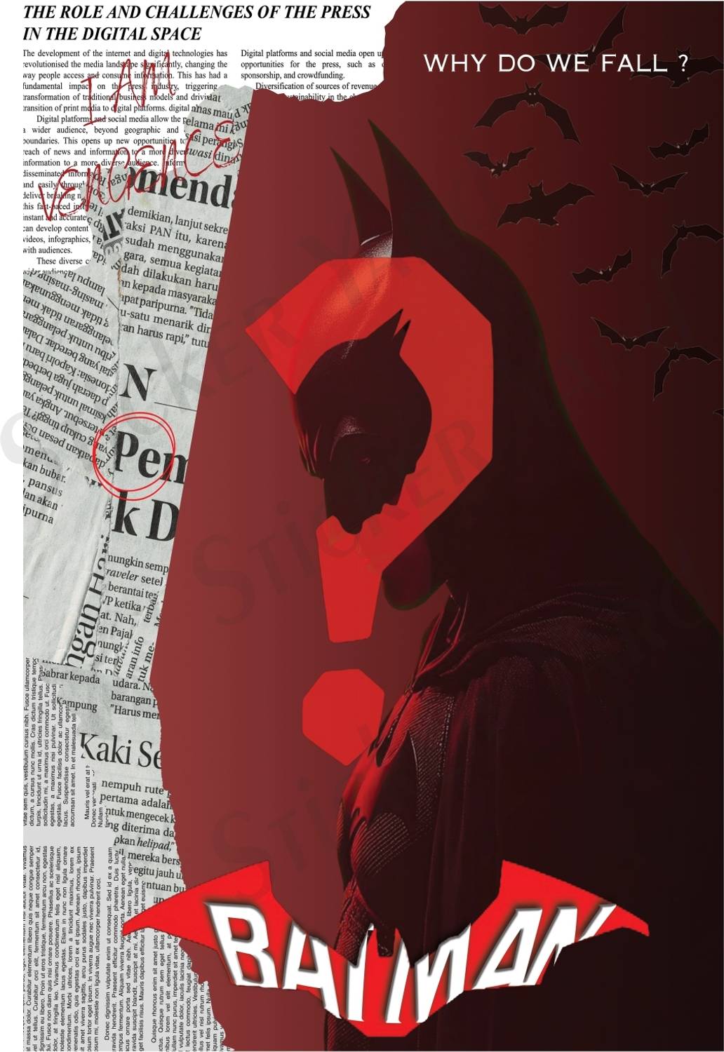 Who Bat man Wall Poster Digital High Quality Print Posters Double Sided Tape Included Paper Print