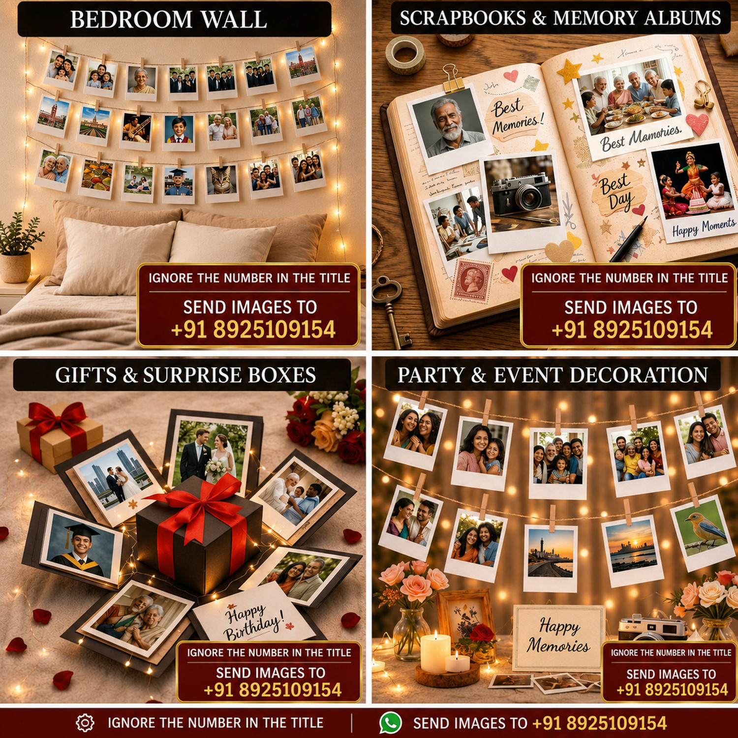 Image of PIXLUV 36 Customised Mini Photo Print Personalized Gifts with Your Photos on Photographic Paper(Watsap : 9677205729) | Polaroid Style Pictures in High Quality Glossy sheet Paper Print (4 inch X 3 inch, send photos to +918925109154)