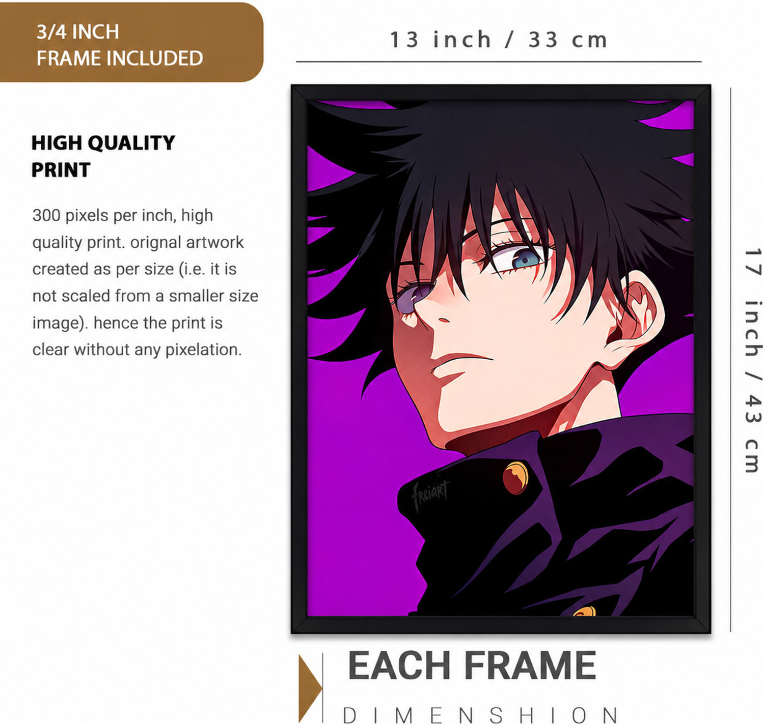 Image of Japanese Anime framed posters for wall decor for gaming room bedroom set of 3 Fine Art Print