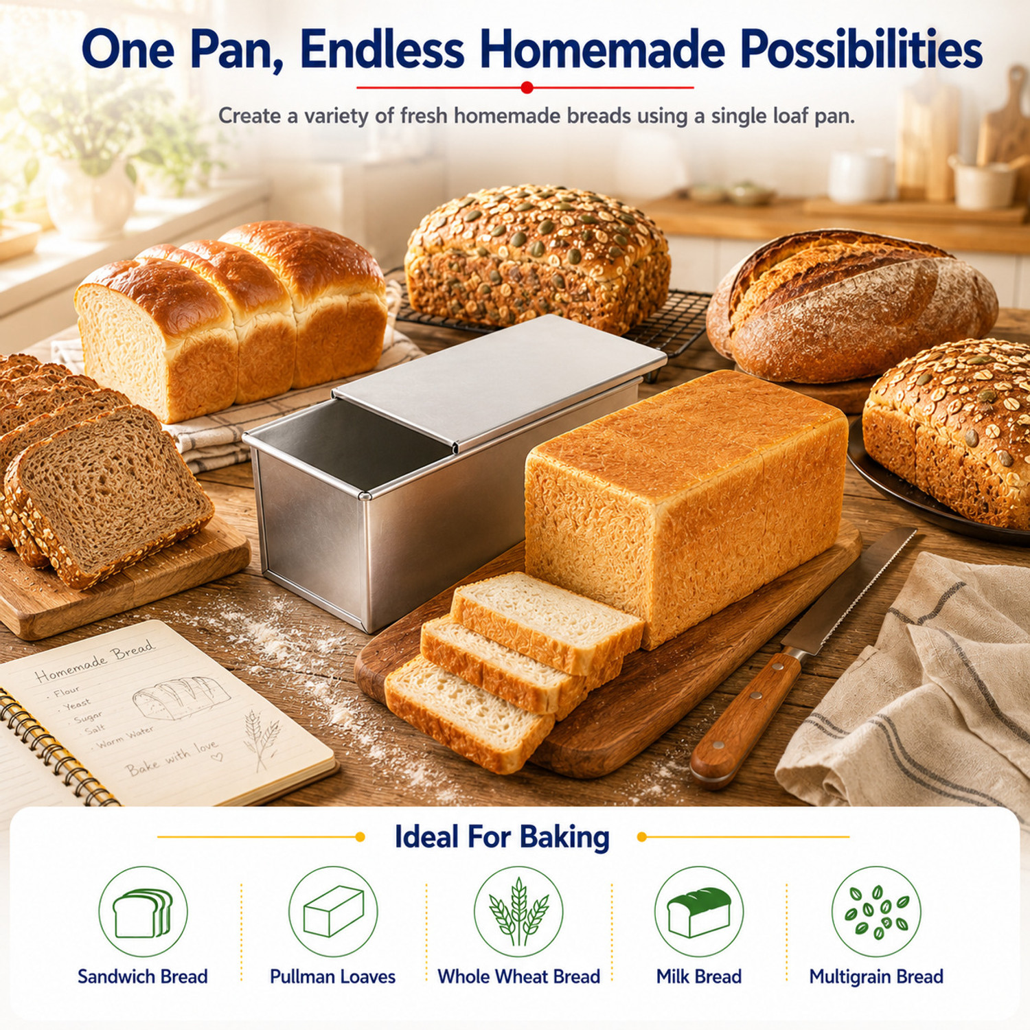 Image of HOMEBAKERS MART Aluminium Bread Mould 1