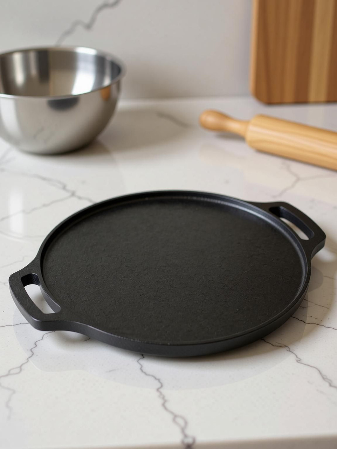 Image of Human Hydro IronCure Cast Iron Tawa for Dosa /Chilla | 30cm /11.81 inch Tawa 30 cm diameter