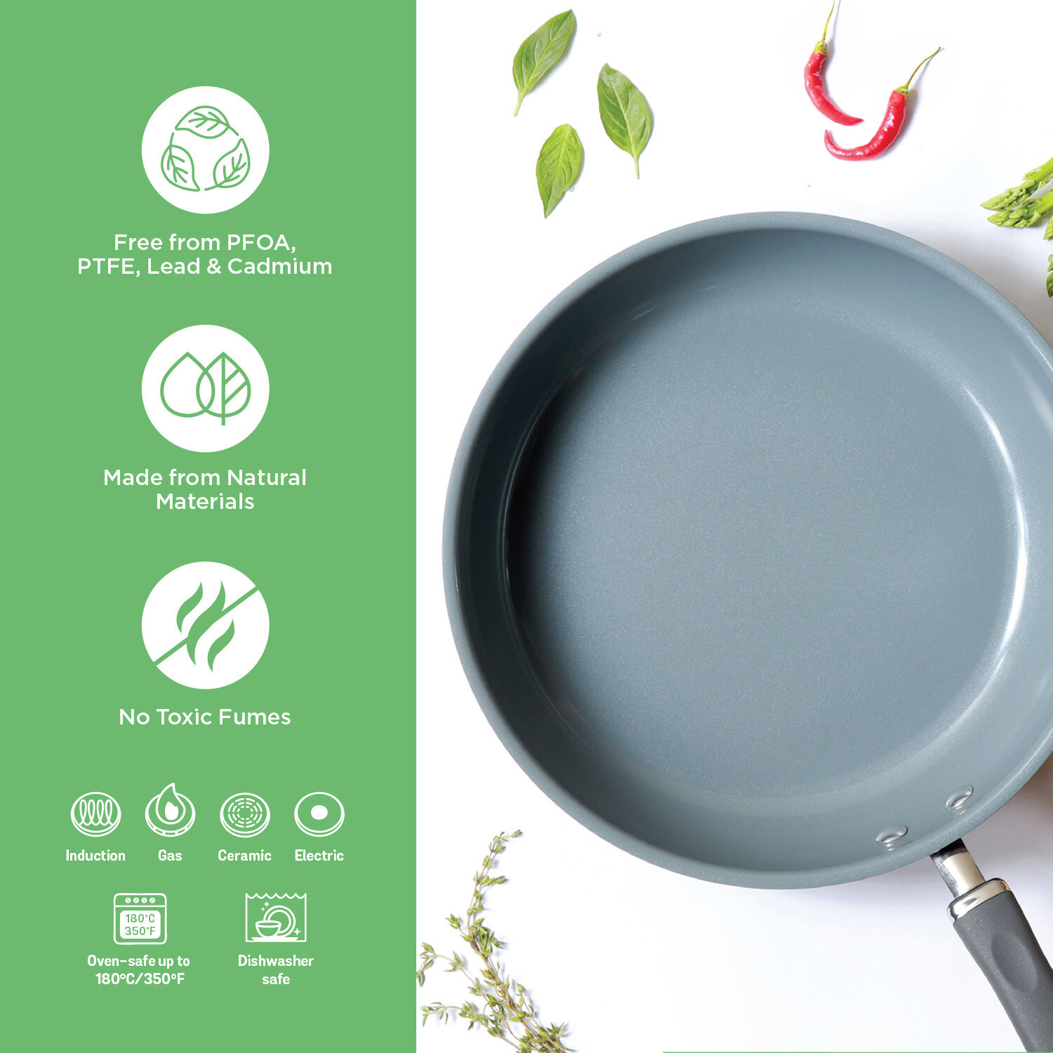 Image of Meyer Anzen Ceramic Coated Cookware Fry Pan 20 cm diameter 1.16 L capacity