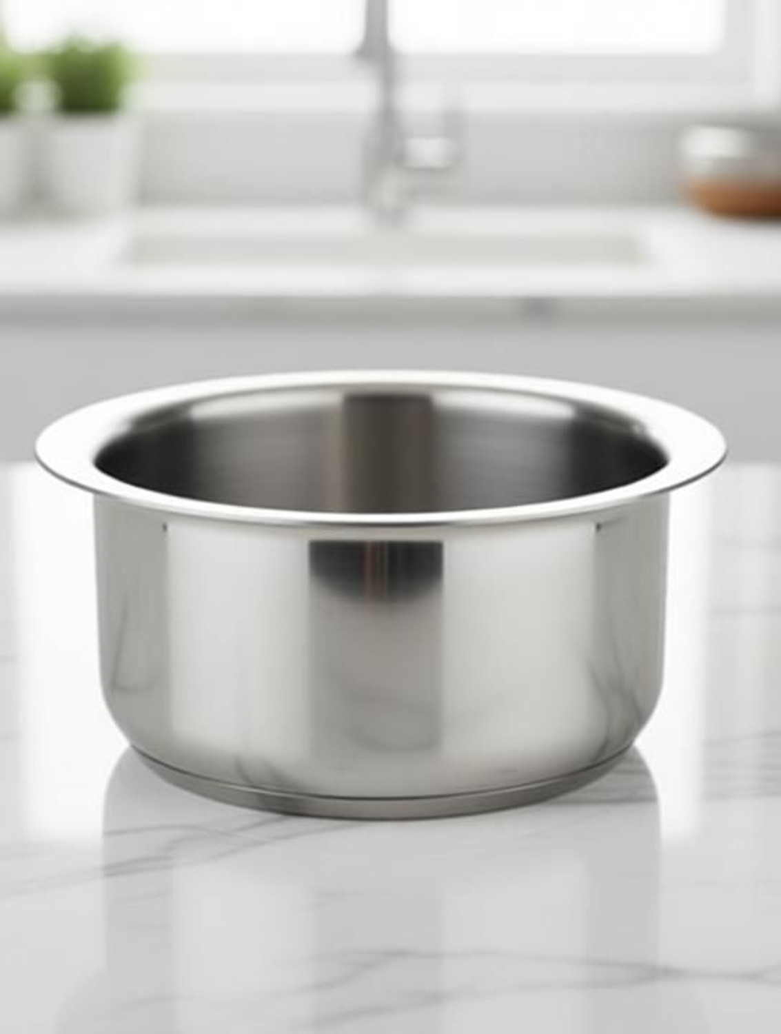 Image of bhalaria Triply Stainless Steel Tope Flat Bottom |2X Faster Heating Tope /Bhagona /Patila 1.5 L capacity 15 cm diameter