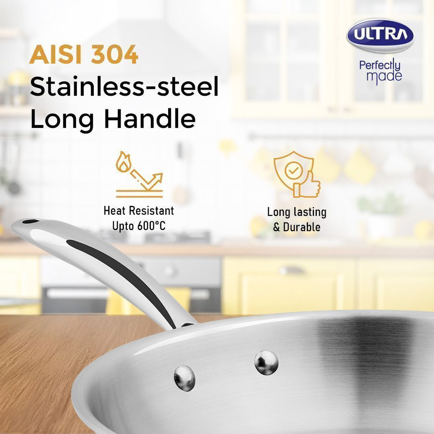 Image of Ultra Triply Fry Pan 26 cm diameter with Lid 2.1 L capacity
