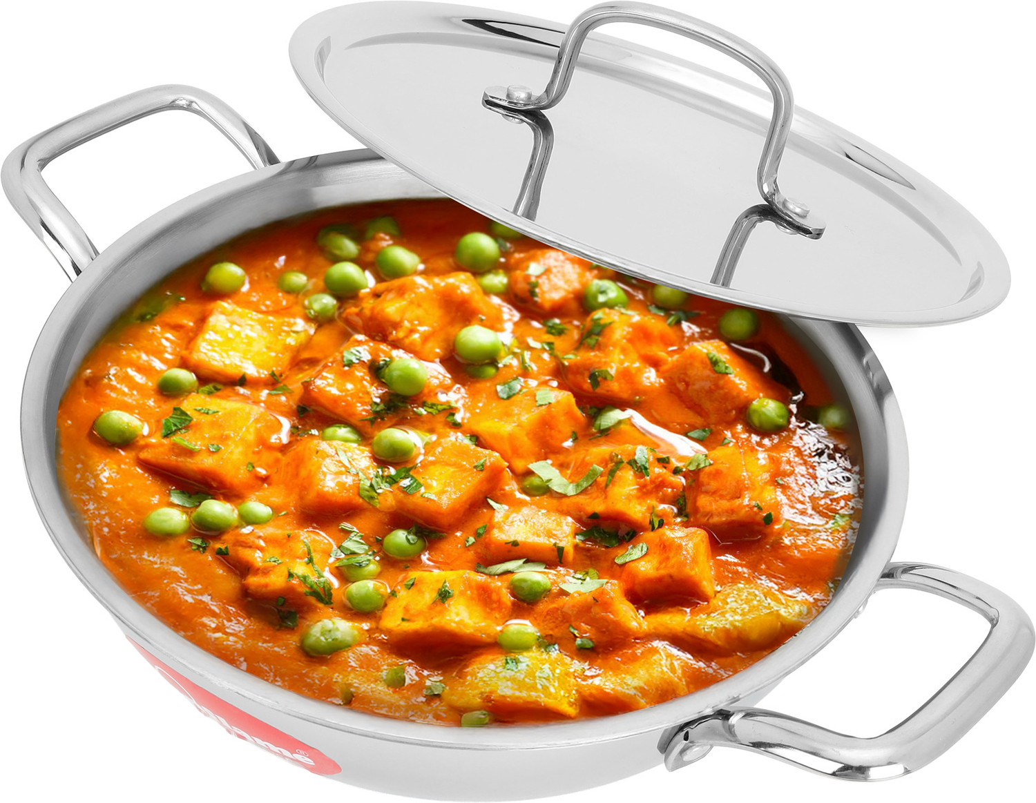 Image of Sunflame Triply Kadhai 26 cm with Lid | 5 Year Warranty, Induction Compatible | Kadhai 26 cm diameter with Lid 3.7 L capacity (Triply, Induction Bottom)