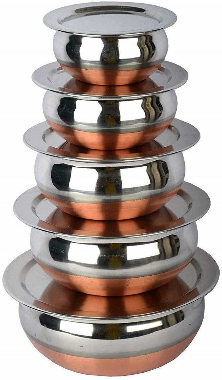 Image of Resoco 5 Handi Set With Lid, Serving Handi Set, Decorative Bowl Set, Bowl Set With Lid Handi 0.65 L, 0.85 L, 1.23 L, 1.83 L, 2.45 L with Lid