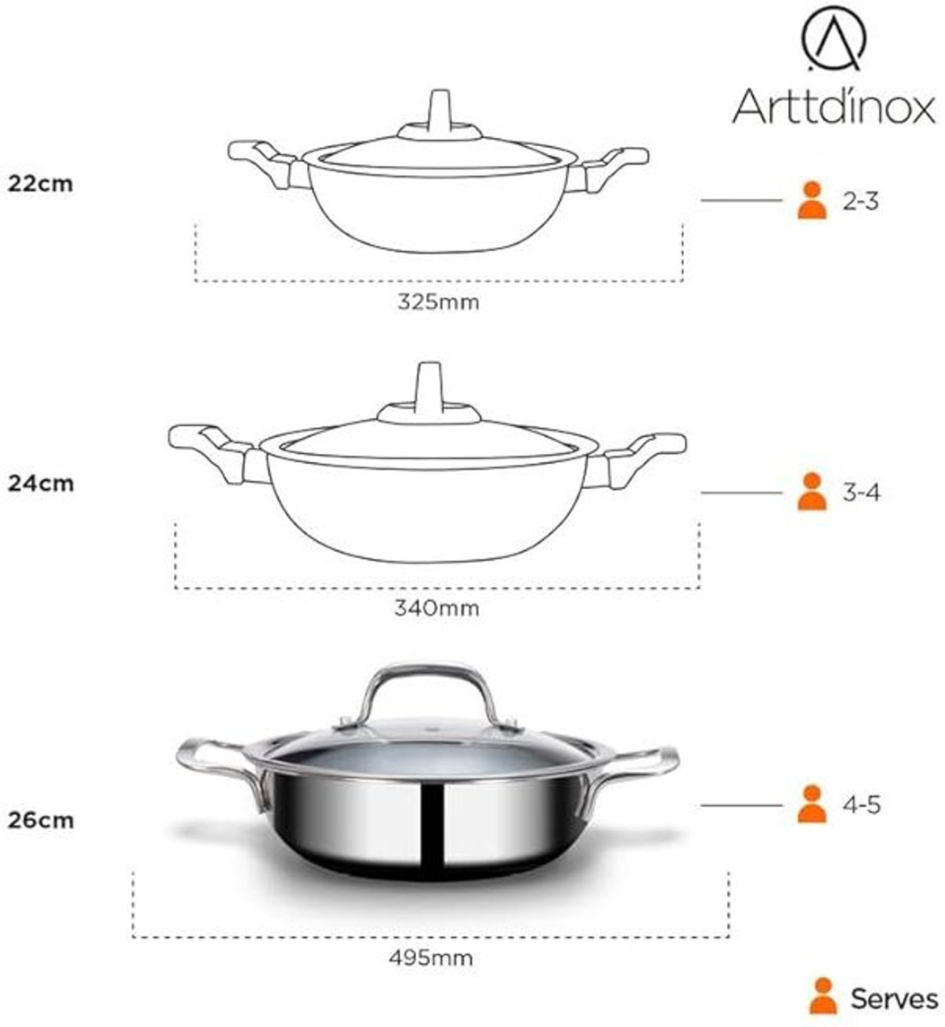 Image of jsl Induction Bottom Non-Stick Coated Cookware Set