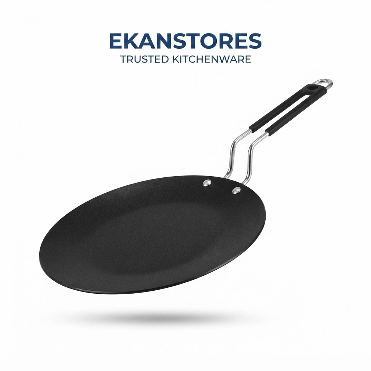 EKANSTORES Premium Iron Roti Tawa with Strong SS Wire Handle Tawa 25 cm diameter — Tawa & Griddles