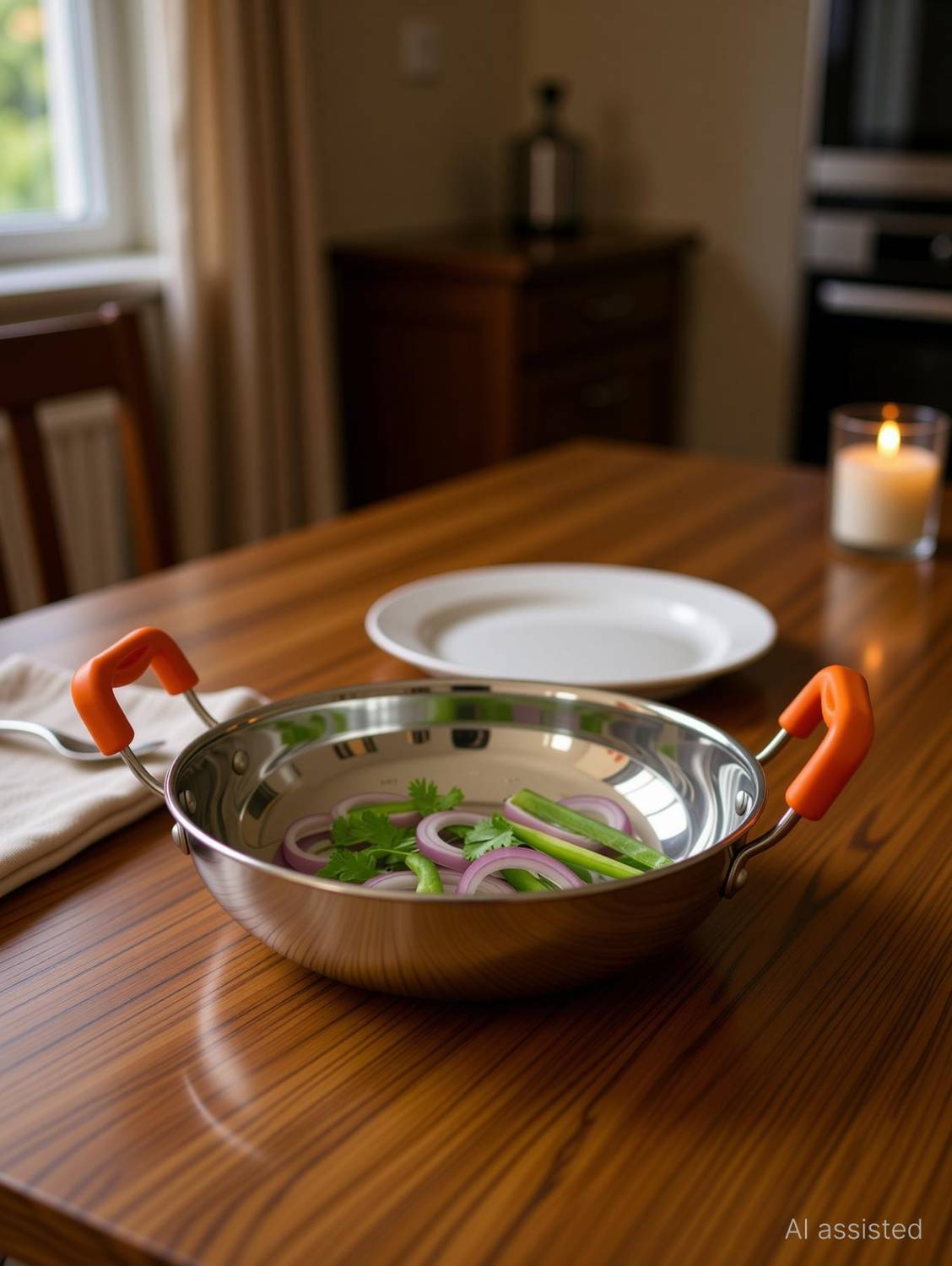 BERBEL Steel Kadhai for Daily Cooking | Rust-Free & Durable Kadhai 22 cm diameter 1 L capacity