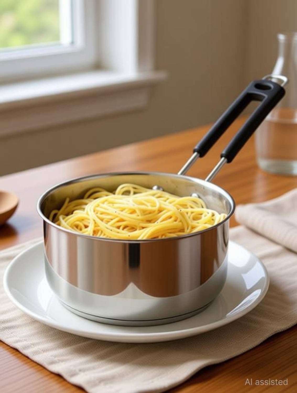 ALWAFLI Steel Copper Bottom Sauce Pan Milk Tapeli Patila Pot Milk Boiler with Handle Sauce Pan 15 cm diameter 1.5 L capacity