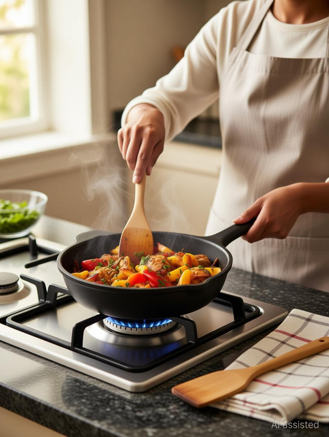 Image of The Indus Valley Preseasoned Cast Iron Fry Pan /Skillet With Long Handle - 6 inch Fry Pan 15.2 cm diameter 0.42 L capacity