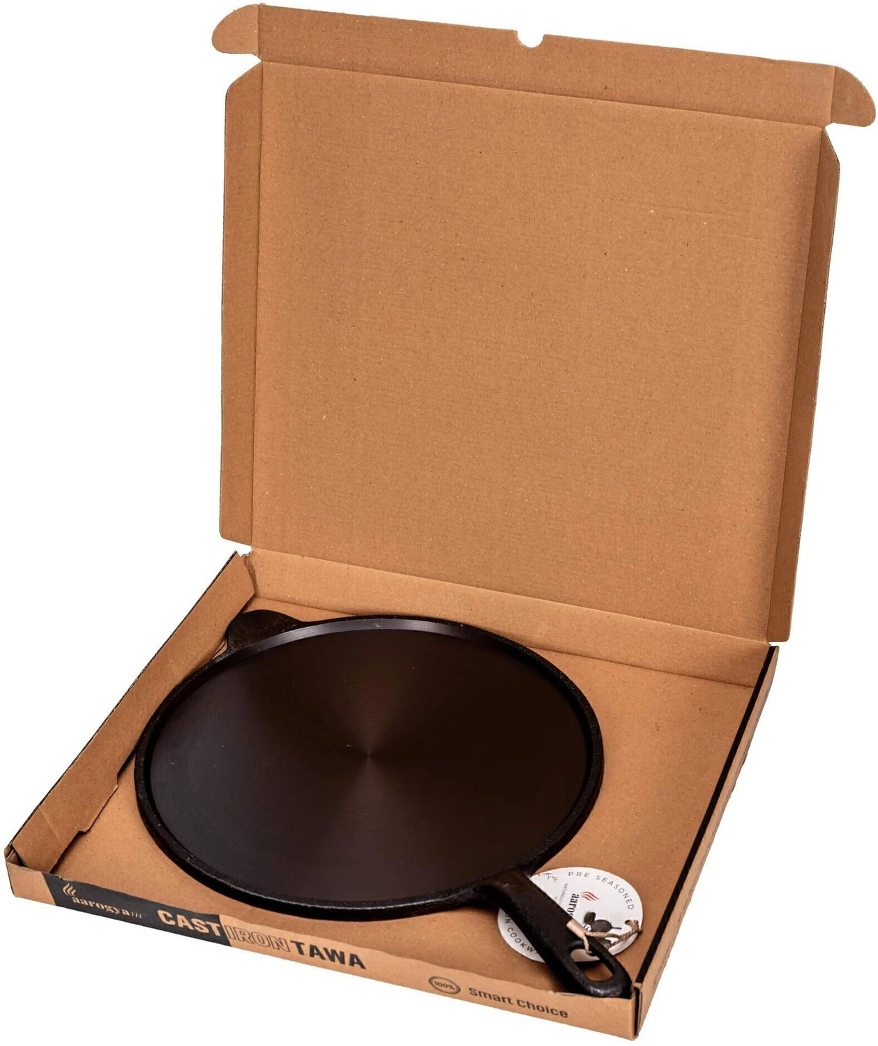 Image of Aarogyam Cast Iron Tawa Naturally Non Stick 11.5 Inch Diameter Tawa 29.2 cm diameter