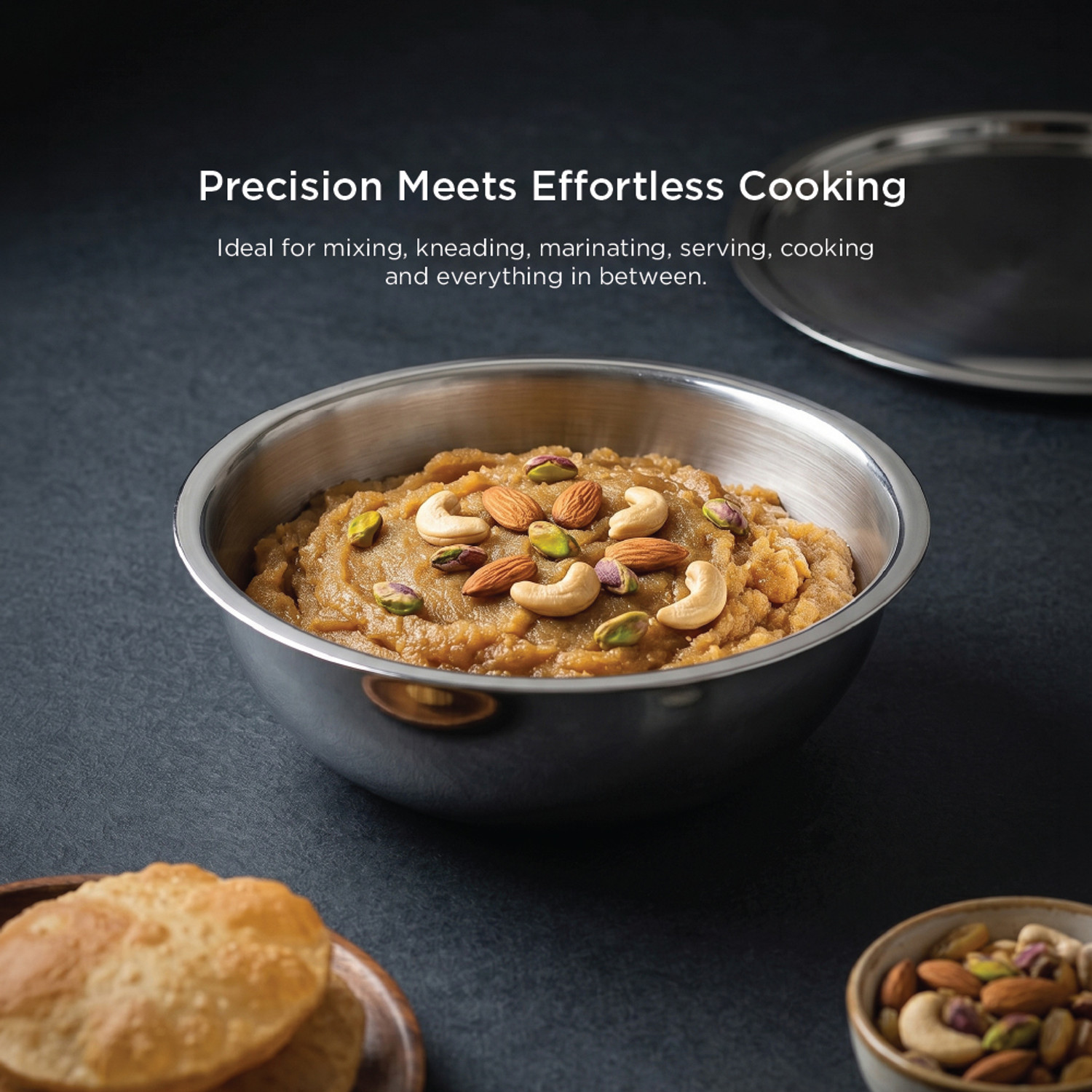 Image of Meyer Trivantage Pro Triply Stainless Steel Tasla with Lid |SS 304 Grade Cookware Tasla with Lid 2.85 L capacity 24 cm diameter