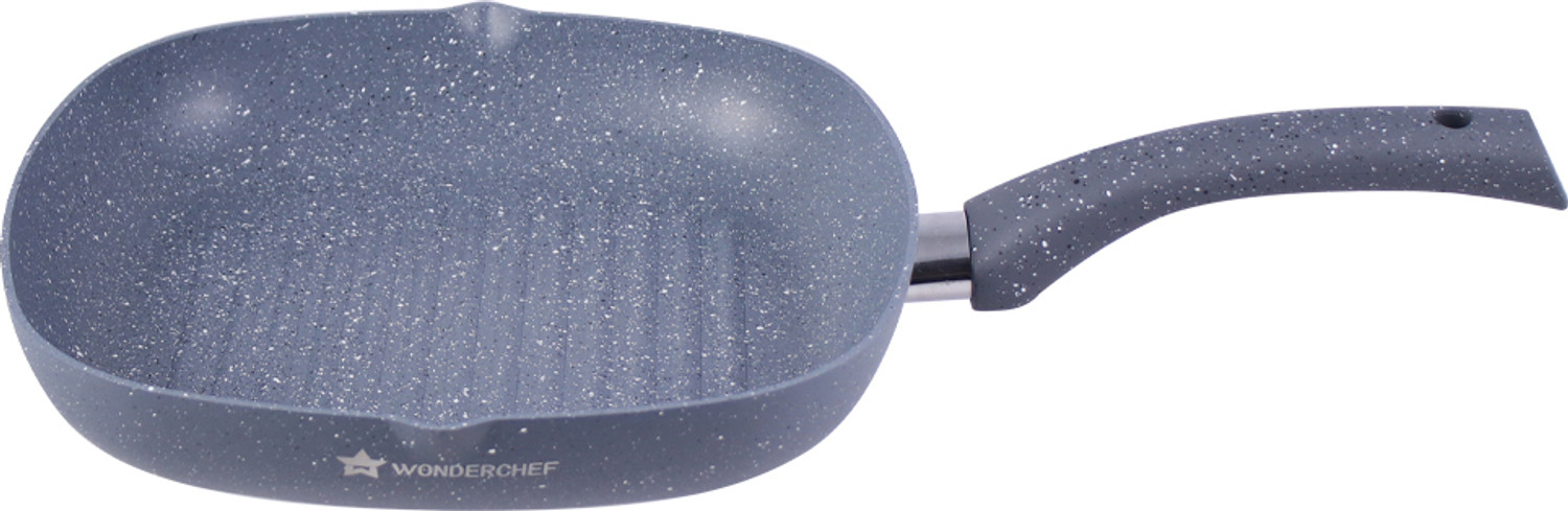 Image of WONDERCHEF Granite Grill Pan 24 cm diameter 1 L capacity (Aluminium, Non-stick, Induction Bottom)