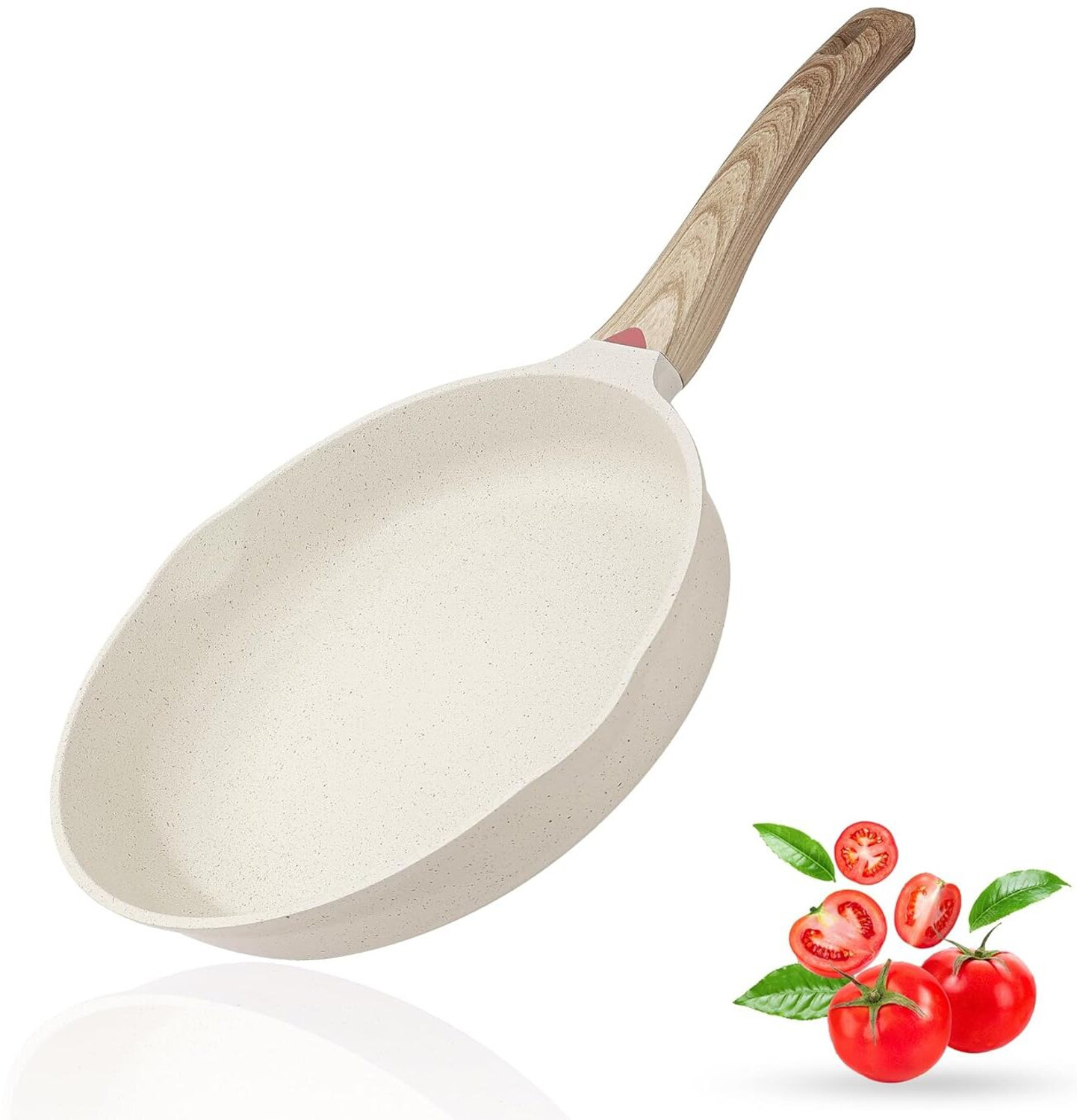 Image of GVND Ceramic Non-Stick Fry Pan with Handle | Scratch Resistant, Easy Clean Tawa-Style Fry Pan 20 cm diameter 1.1 L capacity