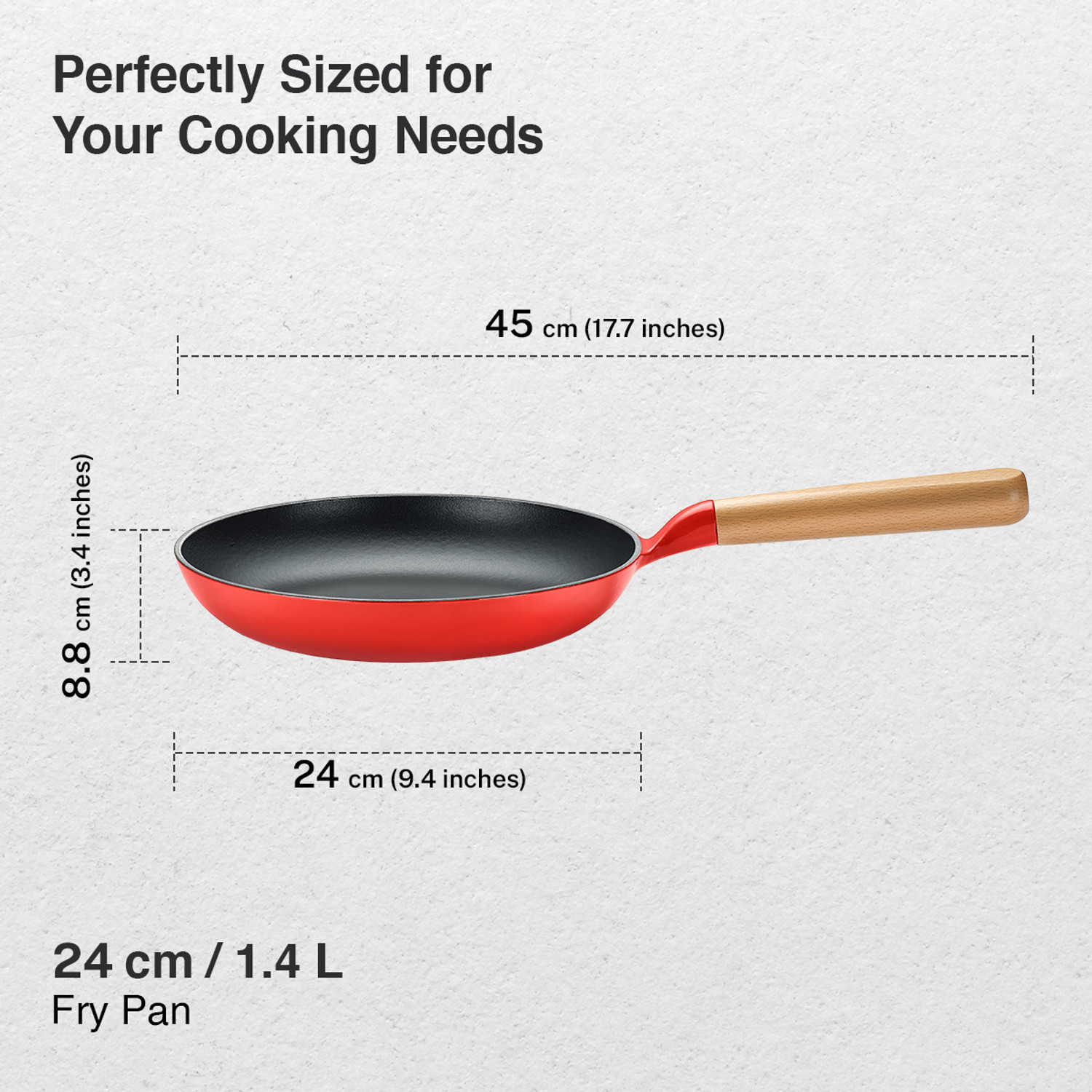 Image of Prestige Castlite Enamel Coated | High Heat Retention | Rust Proof | Stay-Cool Handle Fry Pan 24 cm diameter 1.4 L capacity