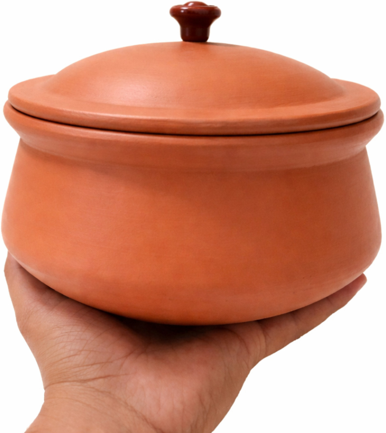Image of KitchenA Clay Dahi Handi 2000ml | Mitti Ki Dahi Handi | Mitti Ka Dahi Pot for Curd Handi 2 L with Lid