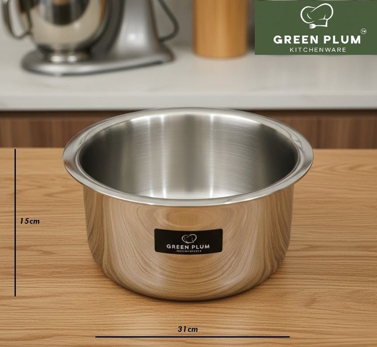 Image of GREEN PLUM GreenPlum Triply Tope /Bhagona /Patila 6 L capacity 26 cm diameter