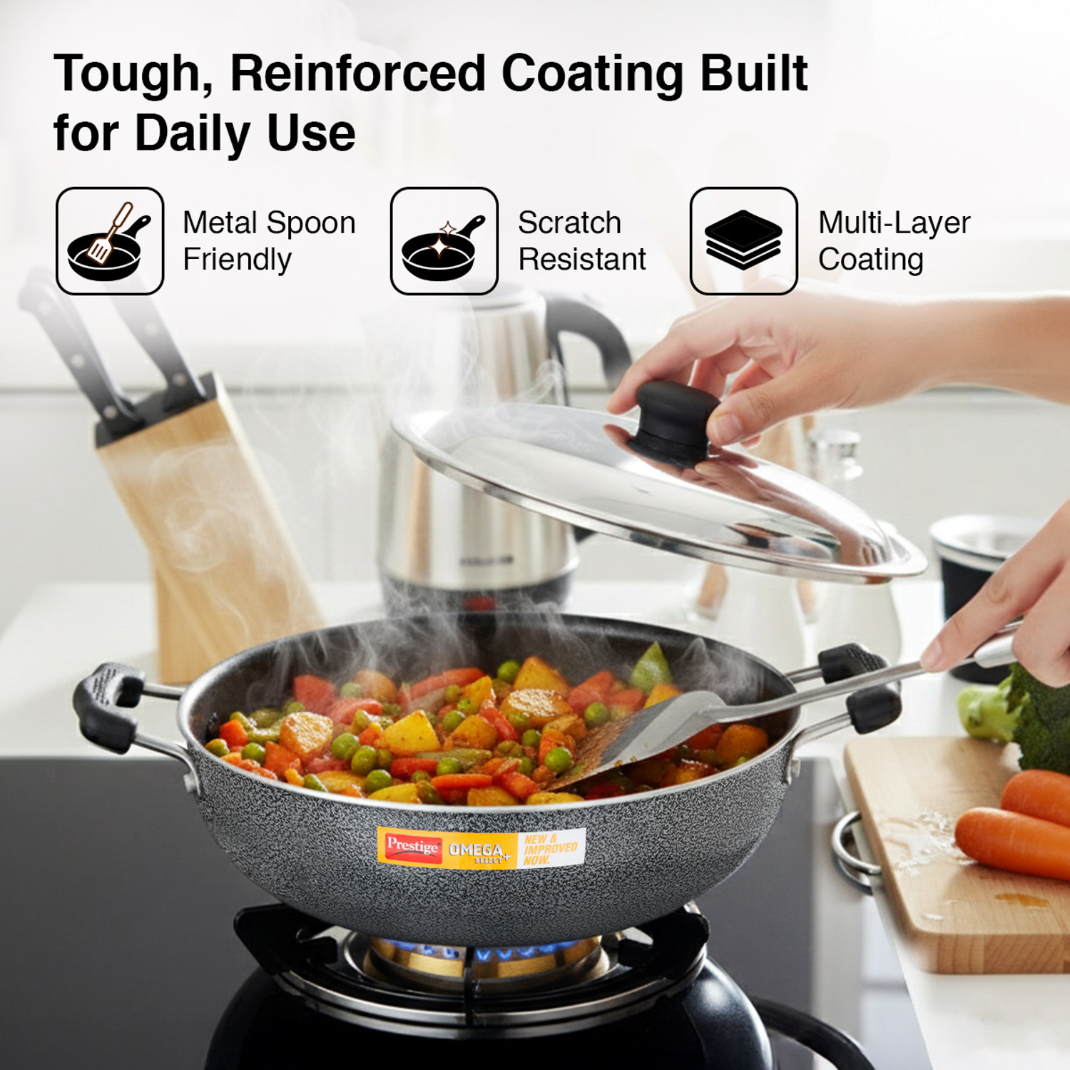 Image of Prestige Select Plus Kadhai 25 cm diameter 3.5 L capacity (Aluminium, Non-stick)