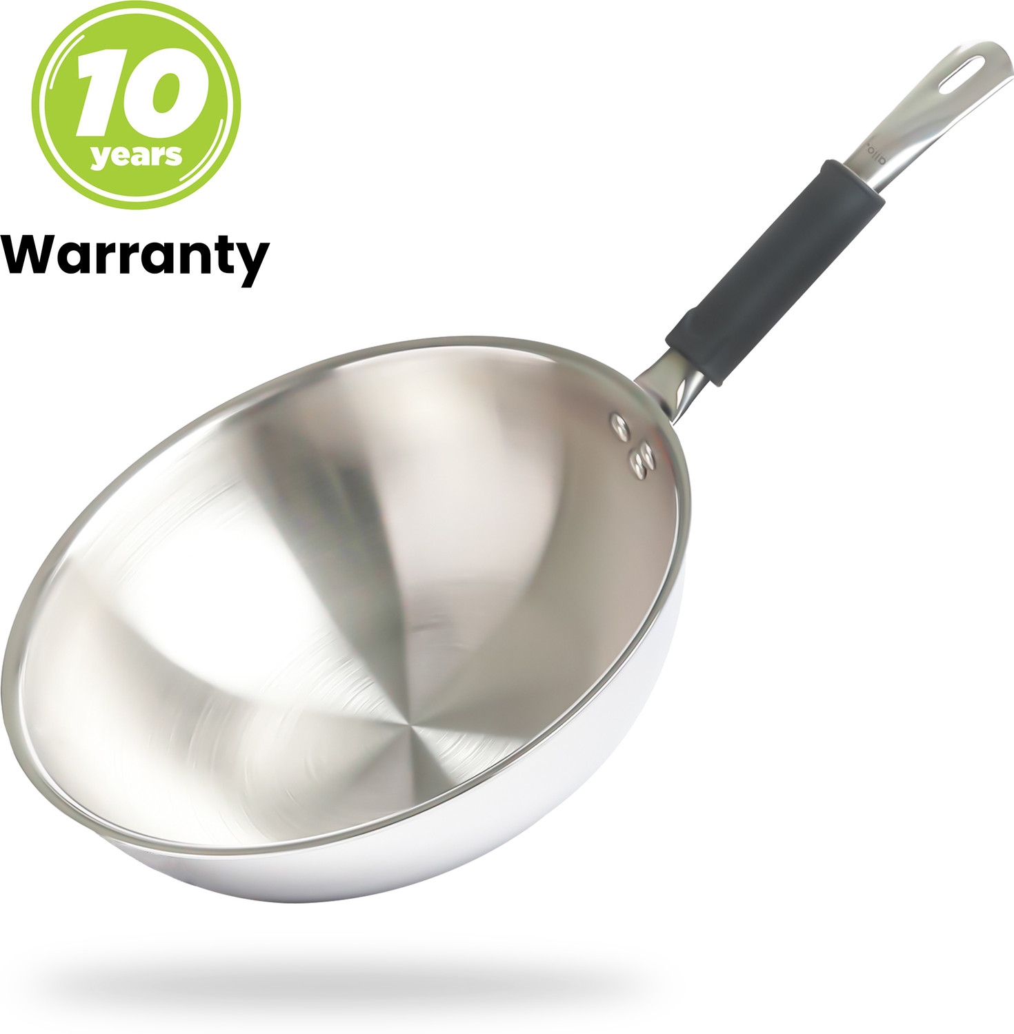 Image of Allo CookSafe TriPly Stainless Steel Naturally Non Stick Wok 1.5 L capacity 20 cm diameter