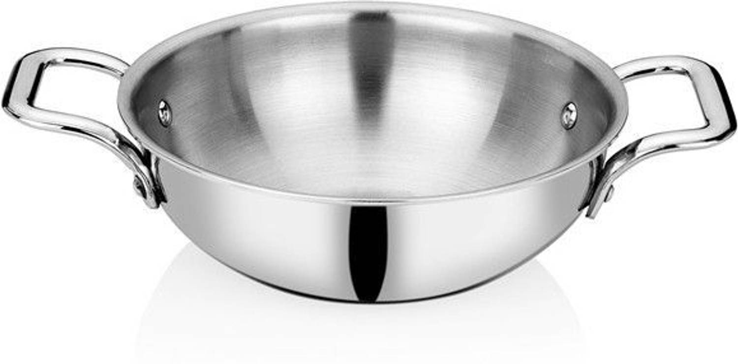 bhalaria Bhalaria Triply Kadai 18Cm Kadhai 18 cm diameter 1.3 L capacity — Kadai & Handi